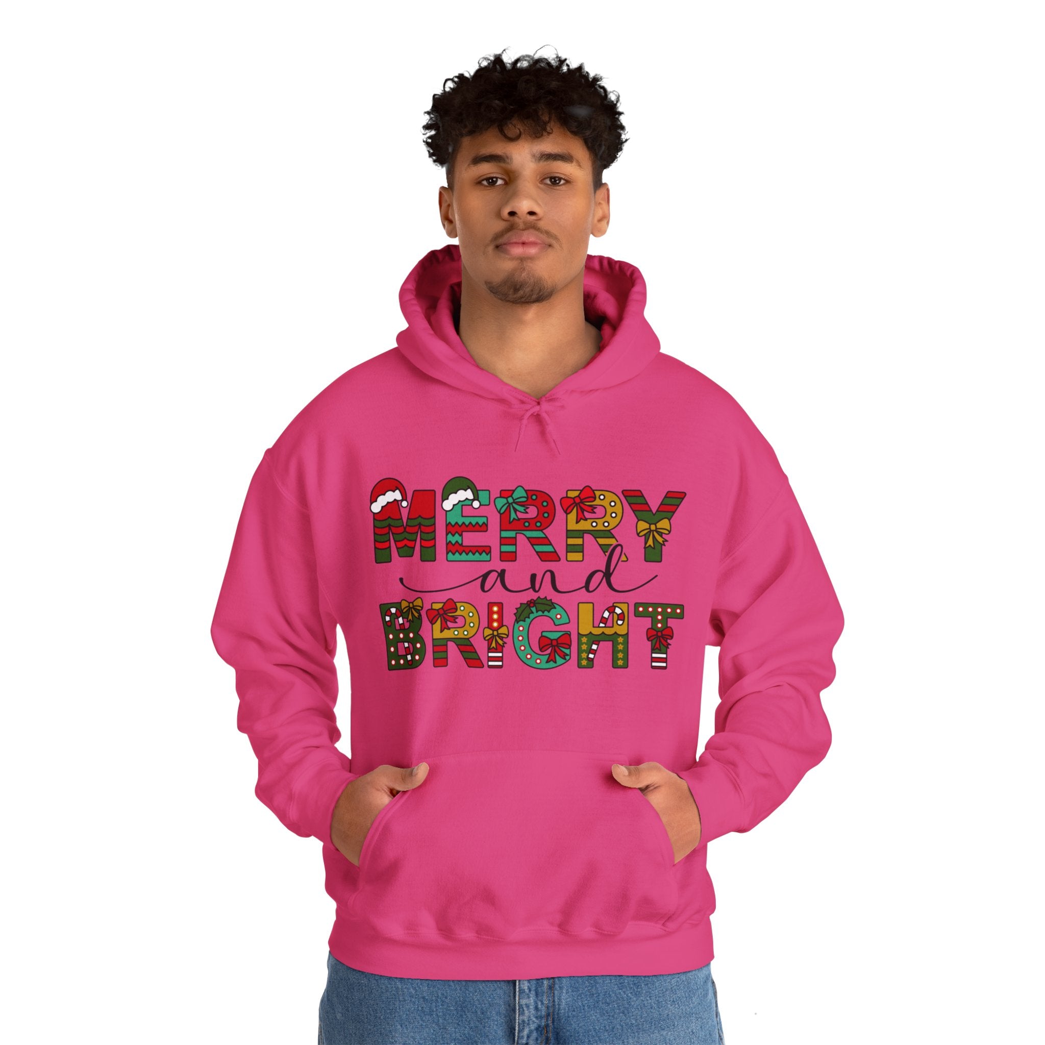 Merry And Bright Hoodie, Christmas Hoodie, Christmas Women Hoodie, Christmas Family Hoodie, Christmas Shirt, Christmas Matching Hoodie