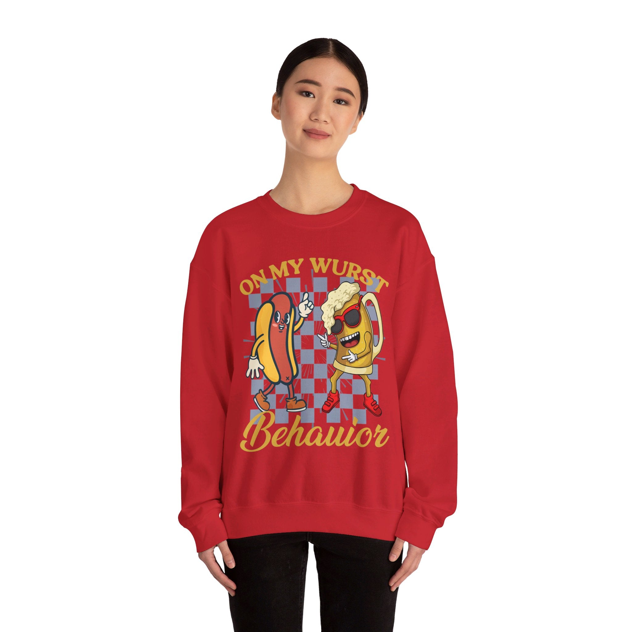 Funny Oktoberfest Sweatshirt, Wurst Behavior Schnitzel Faced Sweater, Group Drinking Shirts, Oktoberfest Shirts