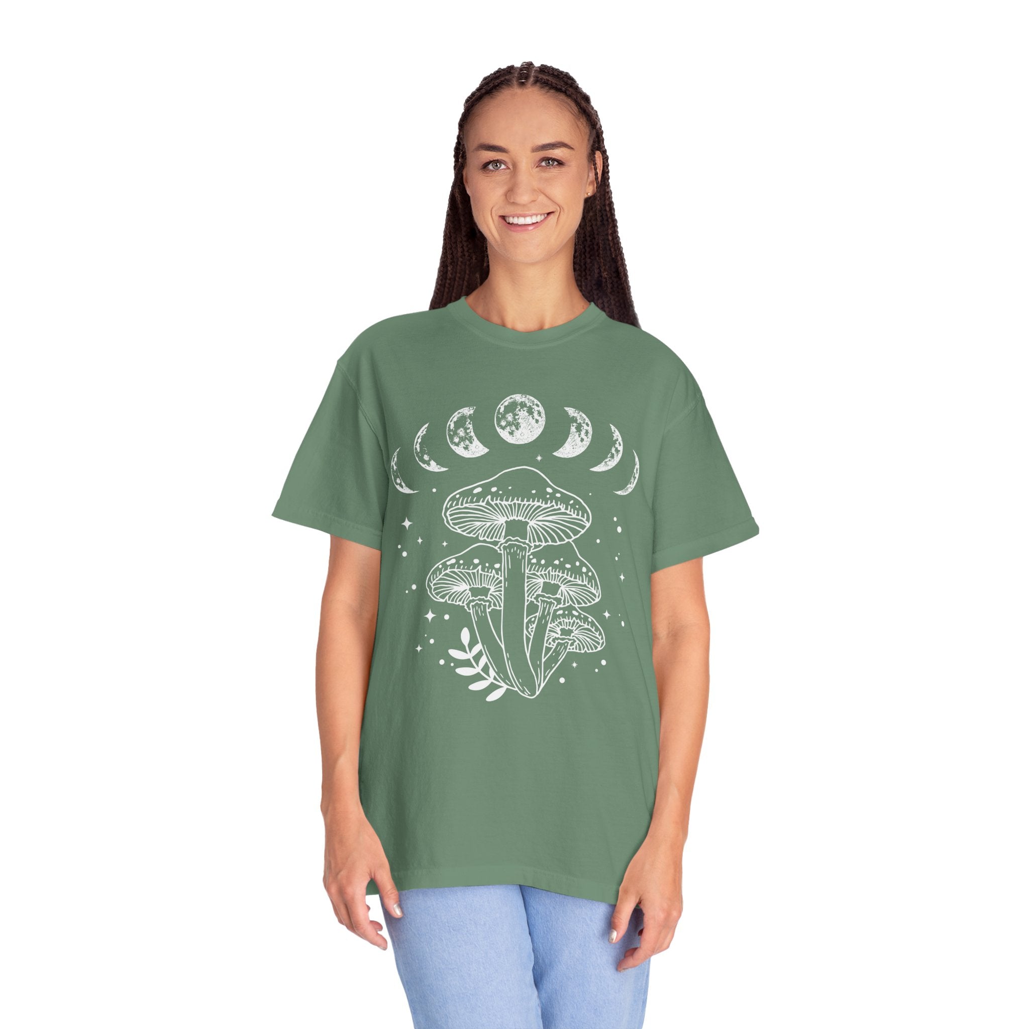 Mushroom Shirt, Moon Phases And Mushrooms T-shirt ,Magical Celestial Fungi Shirt, Goblincore Aesthetic, Cottagecore Mushroom