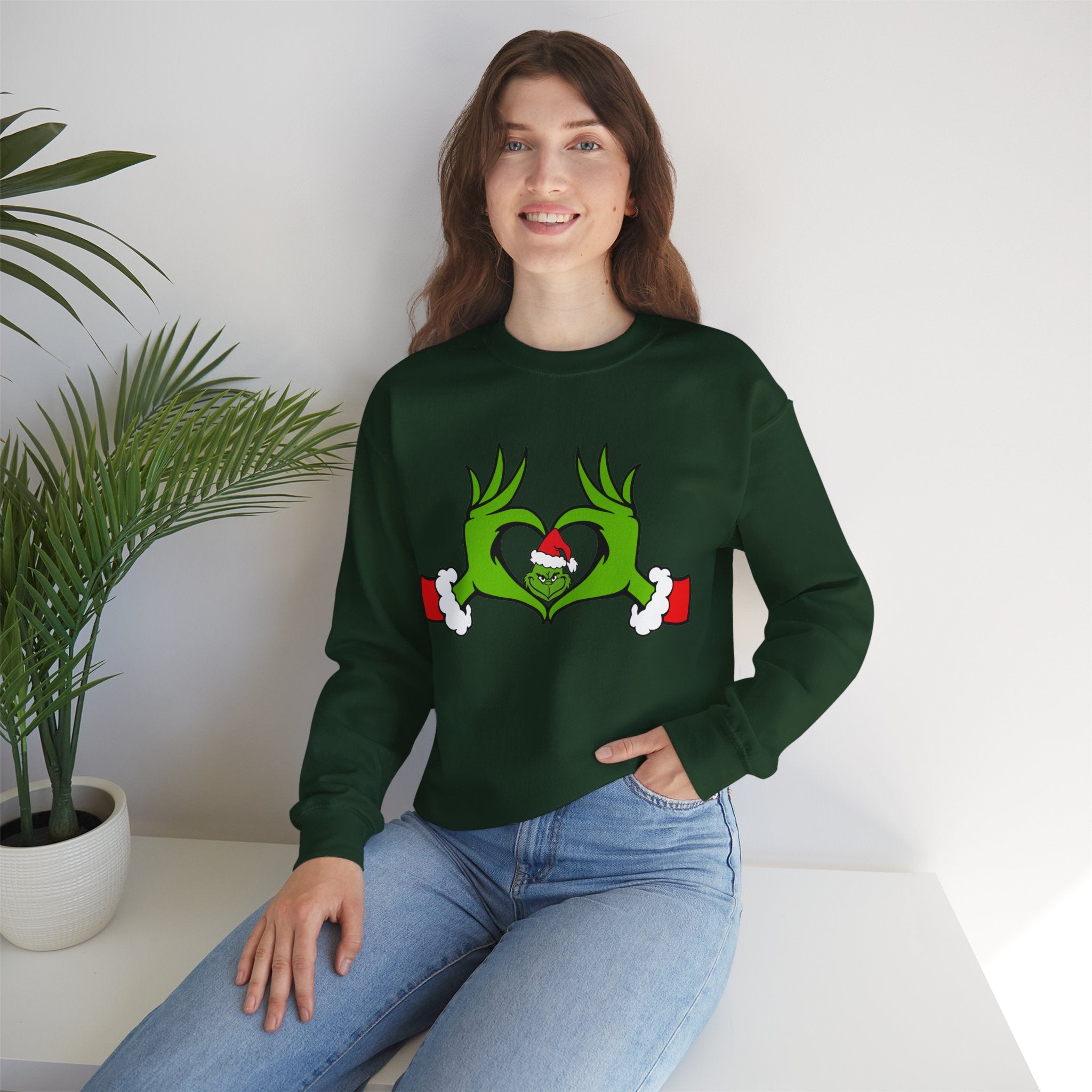 Christmas Heart Hands Graphic Sweatshirt, Christmas Sweatshirt, Xmas Clothing, Holiday Shirts, Christmas Gifts