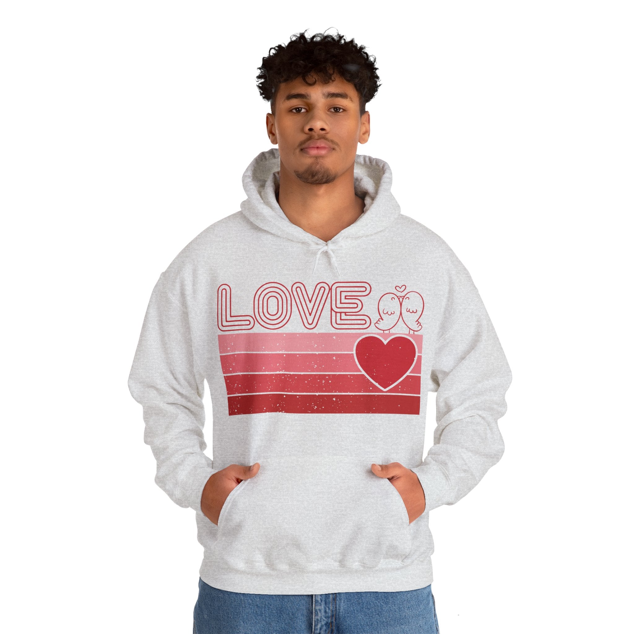 Retro Love Valentines Day Hoodie, Valentines Day Shirts For Woman, Heart Hooded Sweatshirt, Cute Valentine Shirt, Valentines Day Gift, Valentines Gift