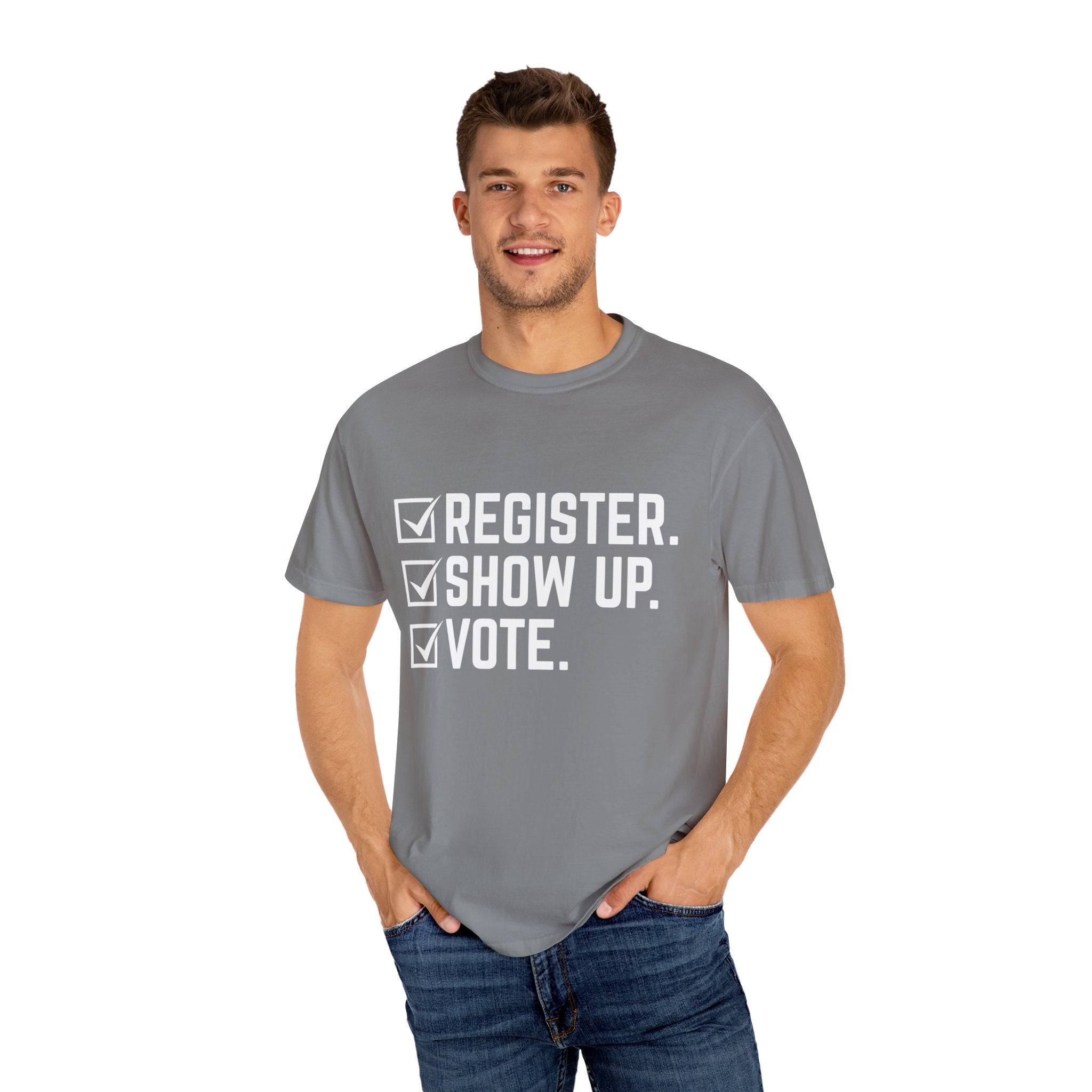 Register Show Up Vote Shirt, Election Day T-shirt, 2024 Election Shirt, Right to Vote Shirt, Political Tee, Voting Shirt, Republican Gift