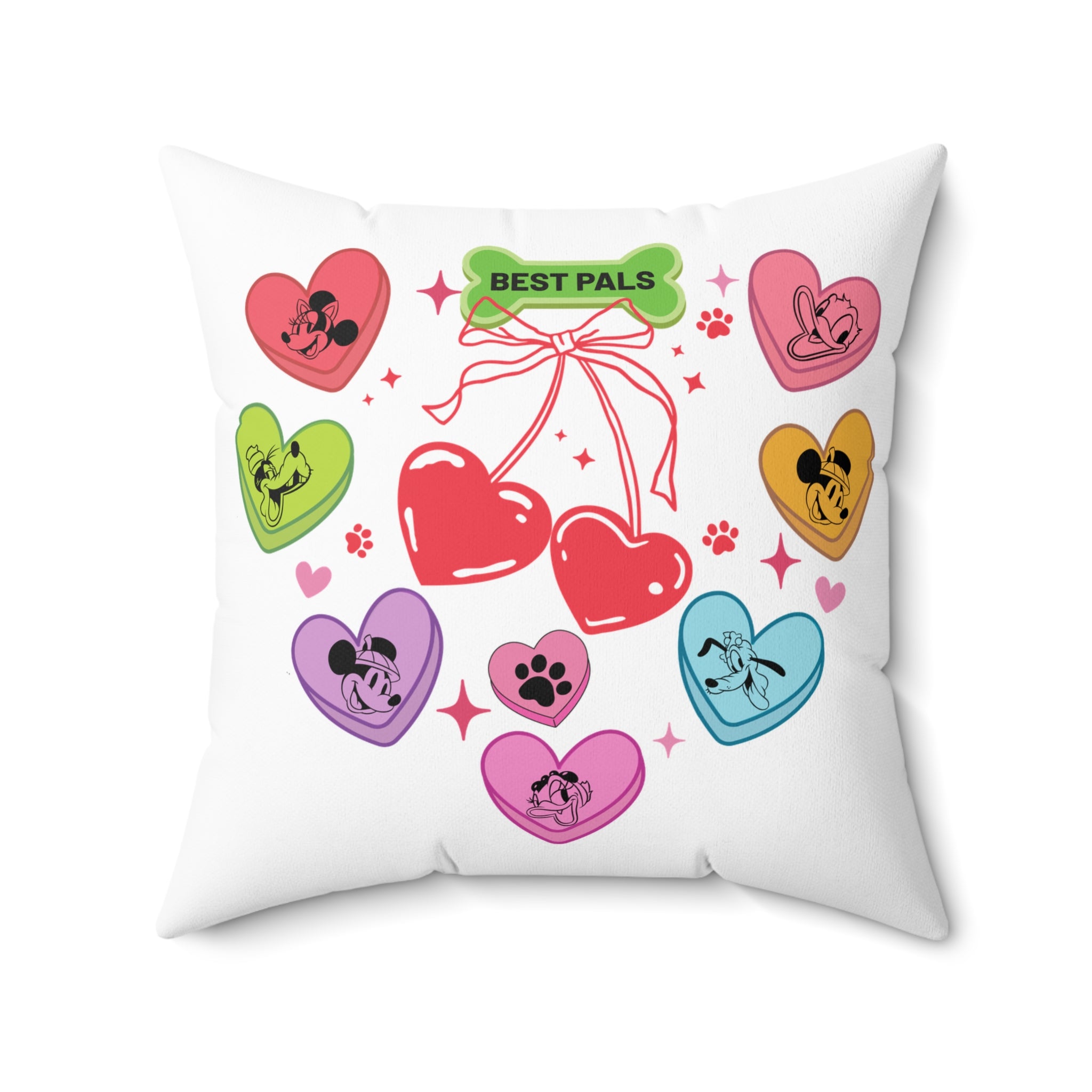 Disney Mickey And Friends Valentine Candy Hearts Pillow, Valentine Disney Characters Pillow, Disney Mickey Friends Pillow Covers, Valentine's Day Gift