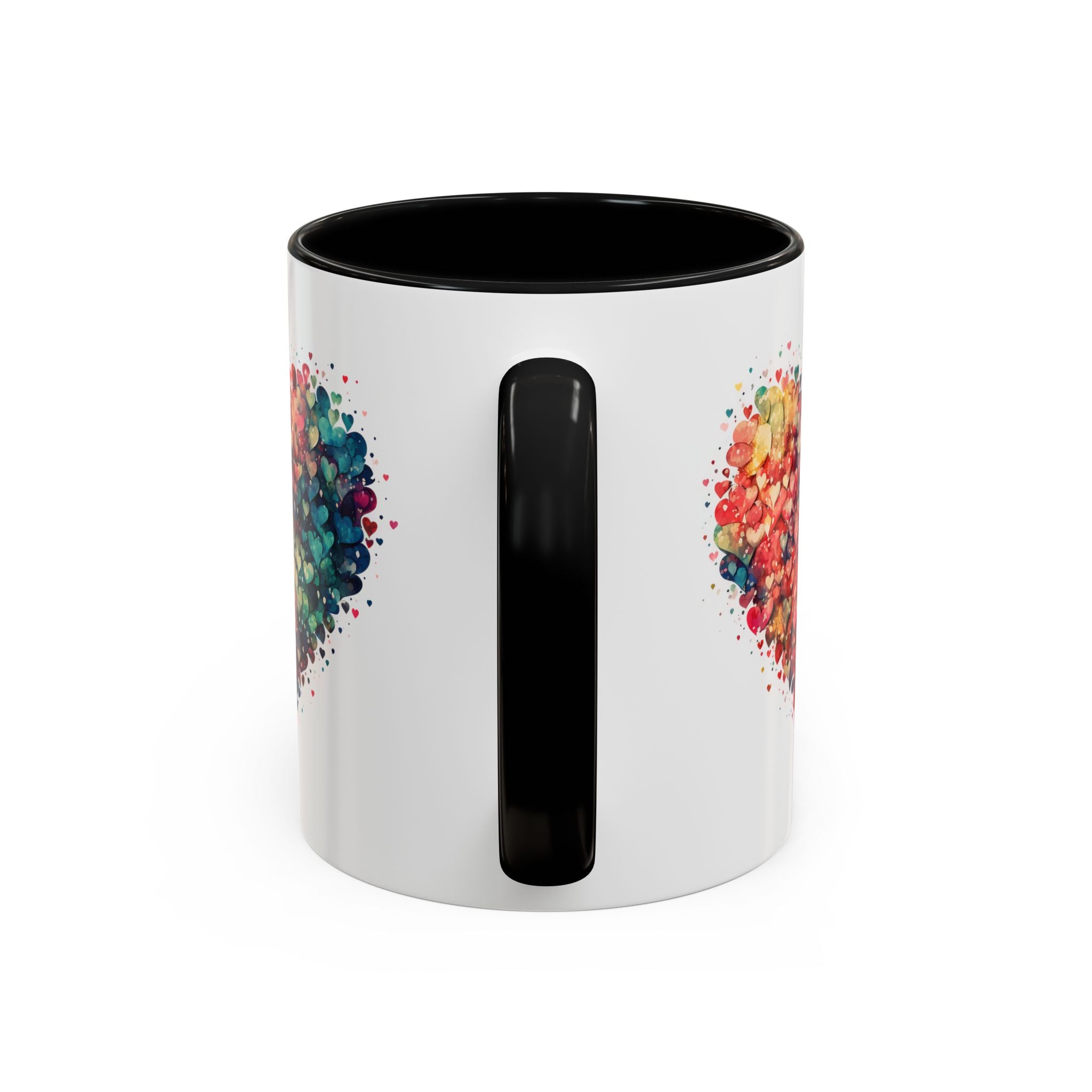Watercolor Heart Coffee Mug, Heart Mug, Two-Tone Coffee Mugs, 11oz & 15oz Mug, Watercolor Heart Mug