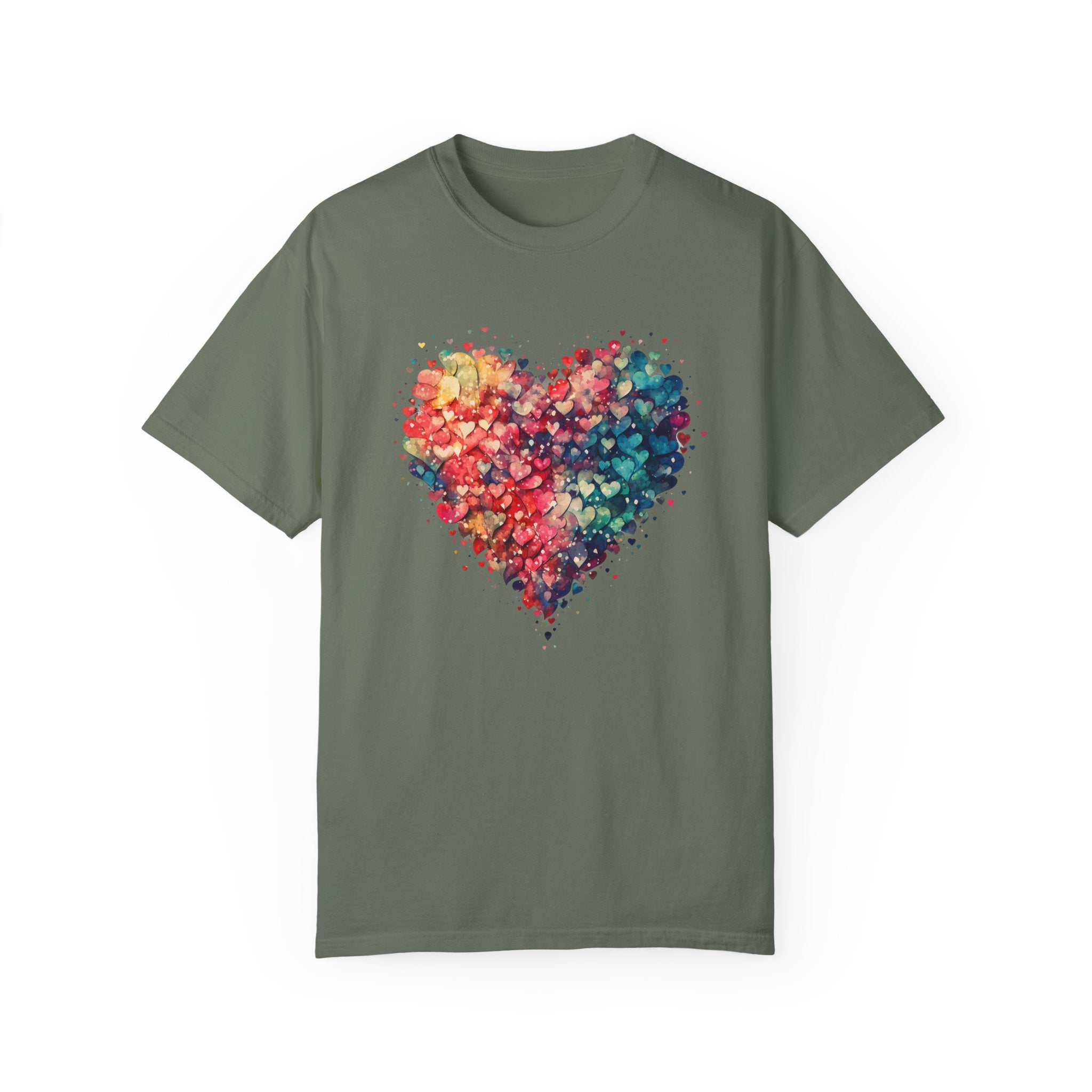 Valentines Watercolor Hearts Shirt, Comfort Color Valentines Day Shirt, Womens Valentines Day Gift, Cute Heart Valentines Love Shirt