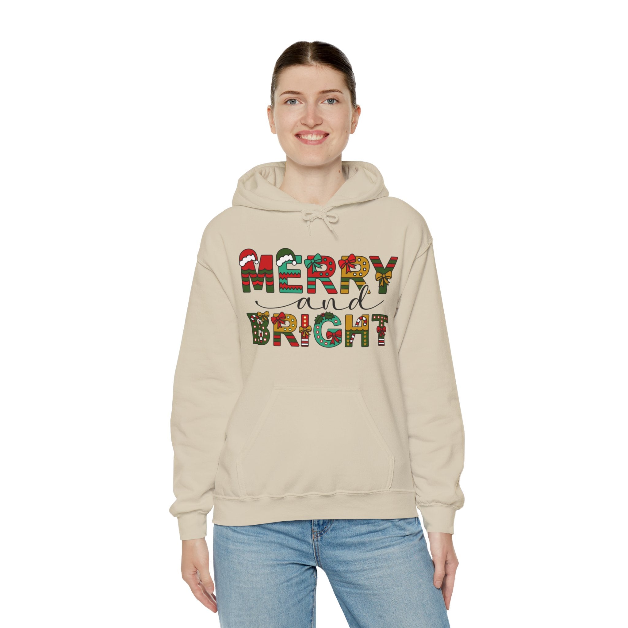 Merry And Bright Hoodie, Christmas Hoodie, Christmas Women Hoodie, Christmas Family Hoodie, Christmas Shirt, Christmas Matching Hoodie