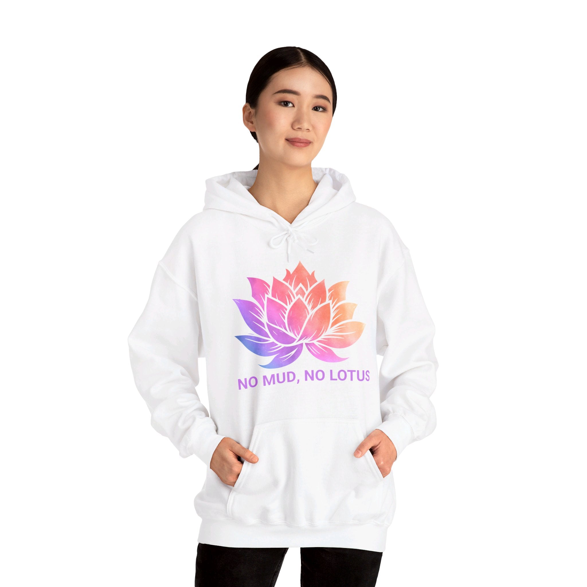 Lotus Flower Hoodie, Zen Meditation Gift, No Mud No Lotus, Yoga Clothes for Women, Meditation Shirt, Spiritual Tshirt, Yoga Shirt, Namaste Yall