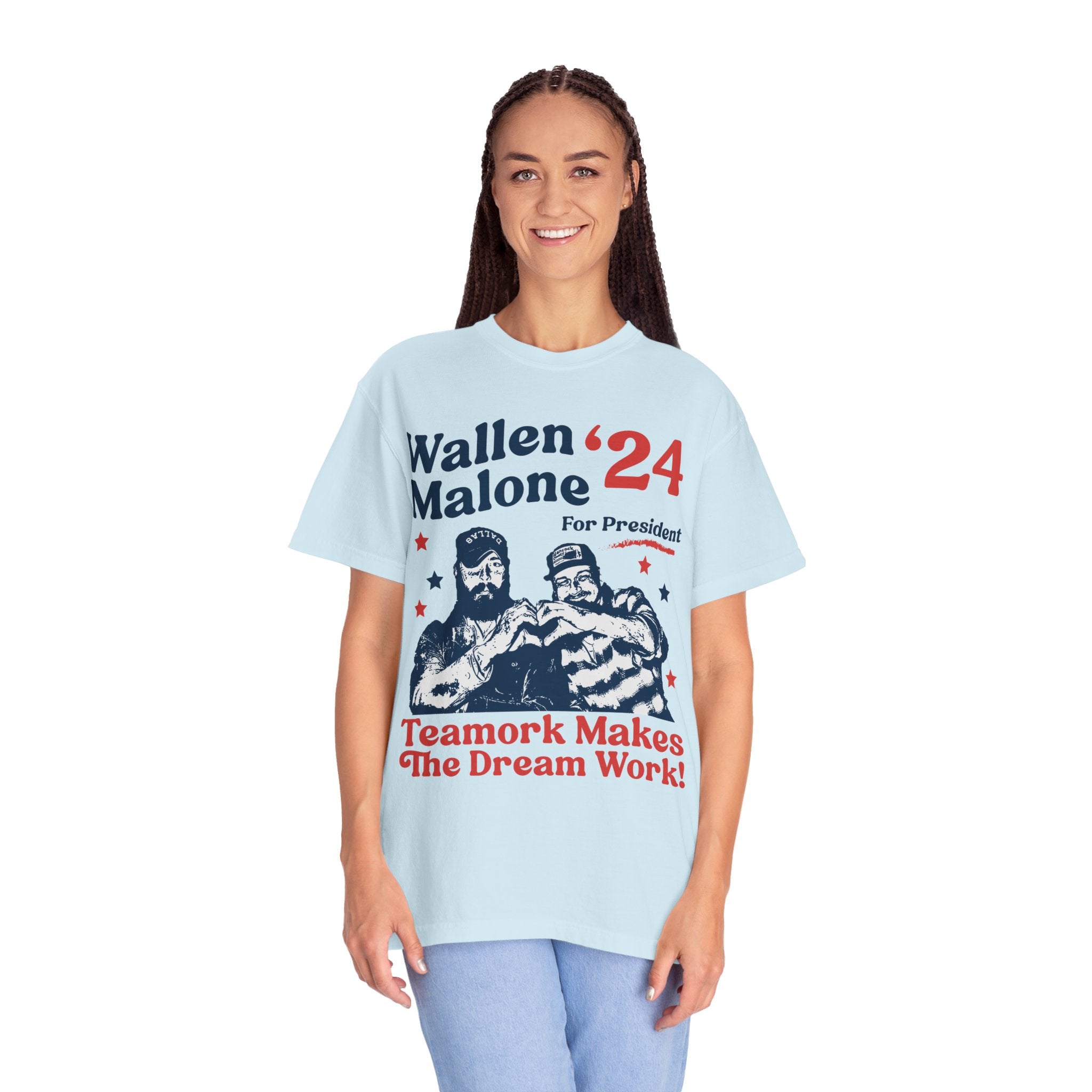 Wallen Malone 2024 For President, Funny '24 Election Graphic Tee, Vintage Inspired Humor Concert Music T-Shirt, Had Some Help