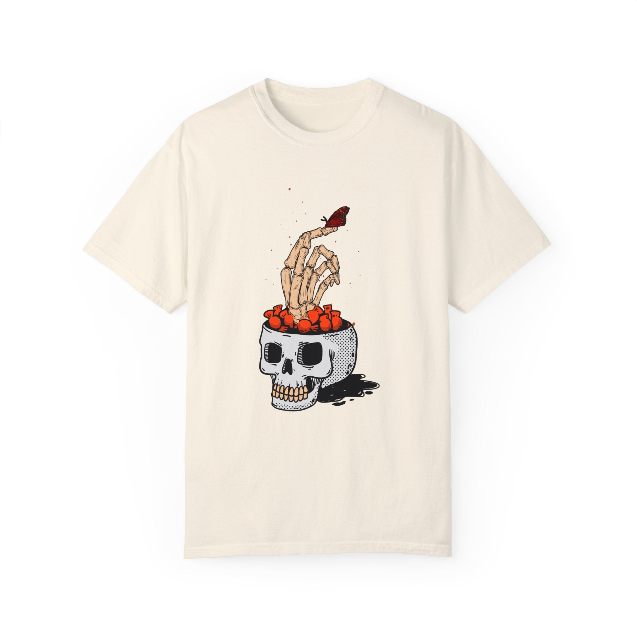 Skull skeleton hand halloween T-Shirt, Skeleton Hand T-Shirt, Skeleton Shirt, Horror Gift, Skeleton Rock Tee, Rock and Roll Shirt, Comfort Colors Shirt