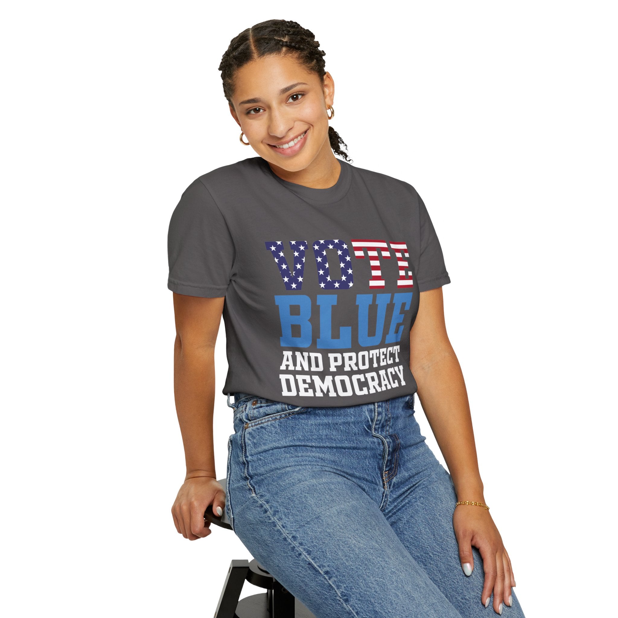 Vote Blue Save Democracy Premium T-Shirt, Democrat Shirt, Anti Trump Anti Fascist Shirt