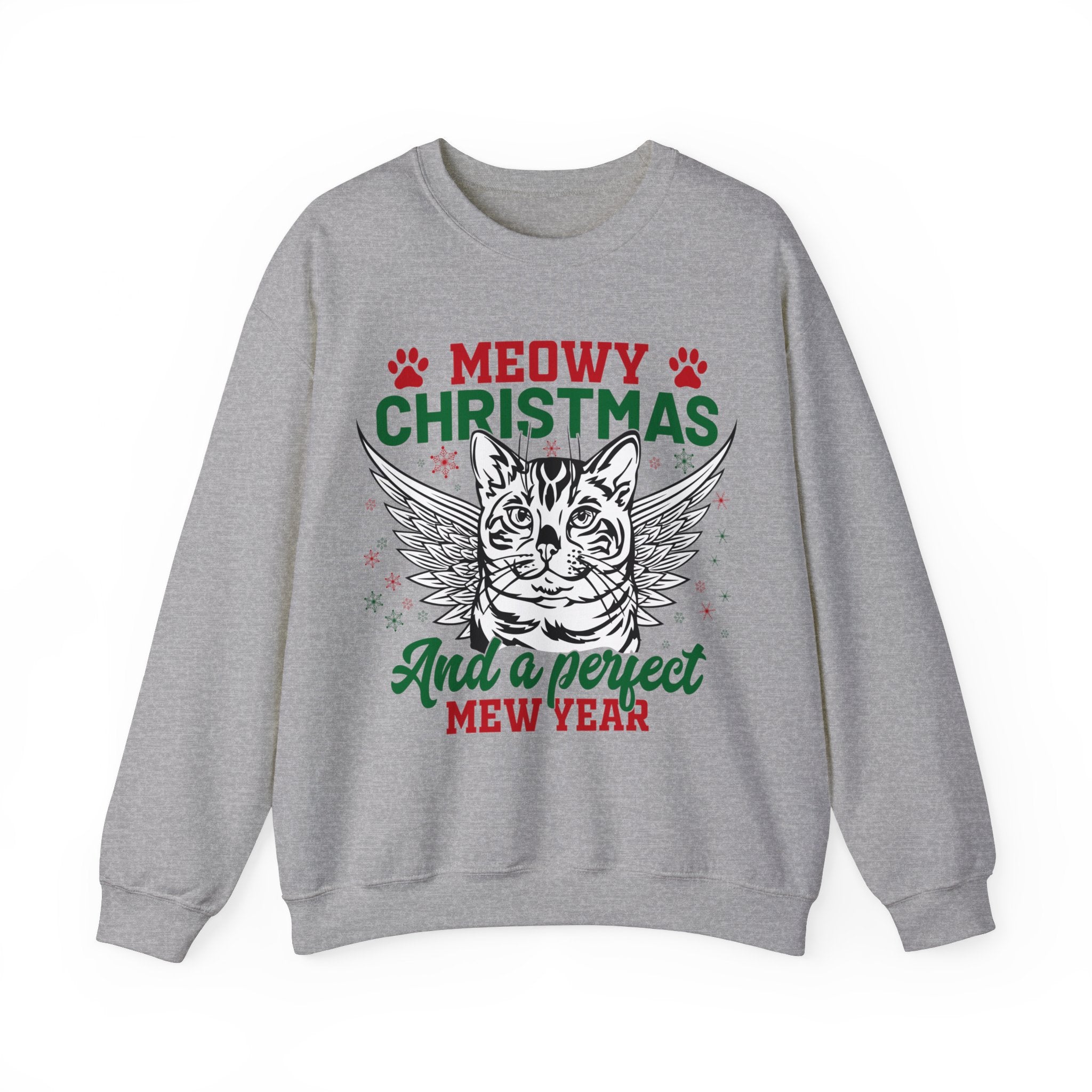 Christmas Cat Sweatshirt, Meowy Christmas Sweatshirt, Trendy Christmas Sweatshirt, Happy New Year, Funny Cat Sweatshirt, Meowy Sweatshirt