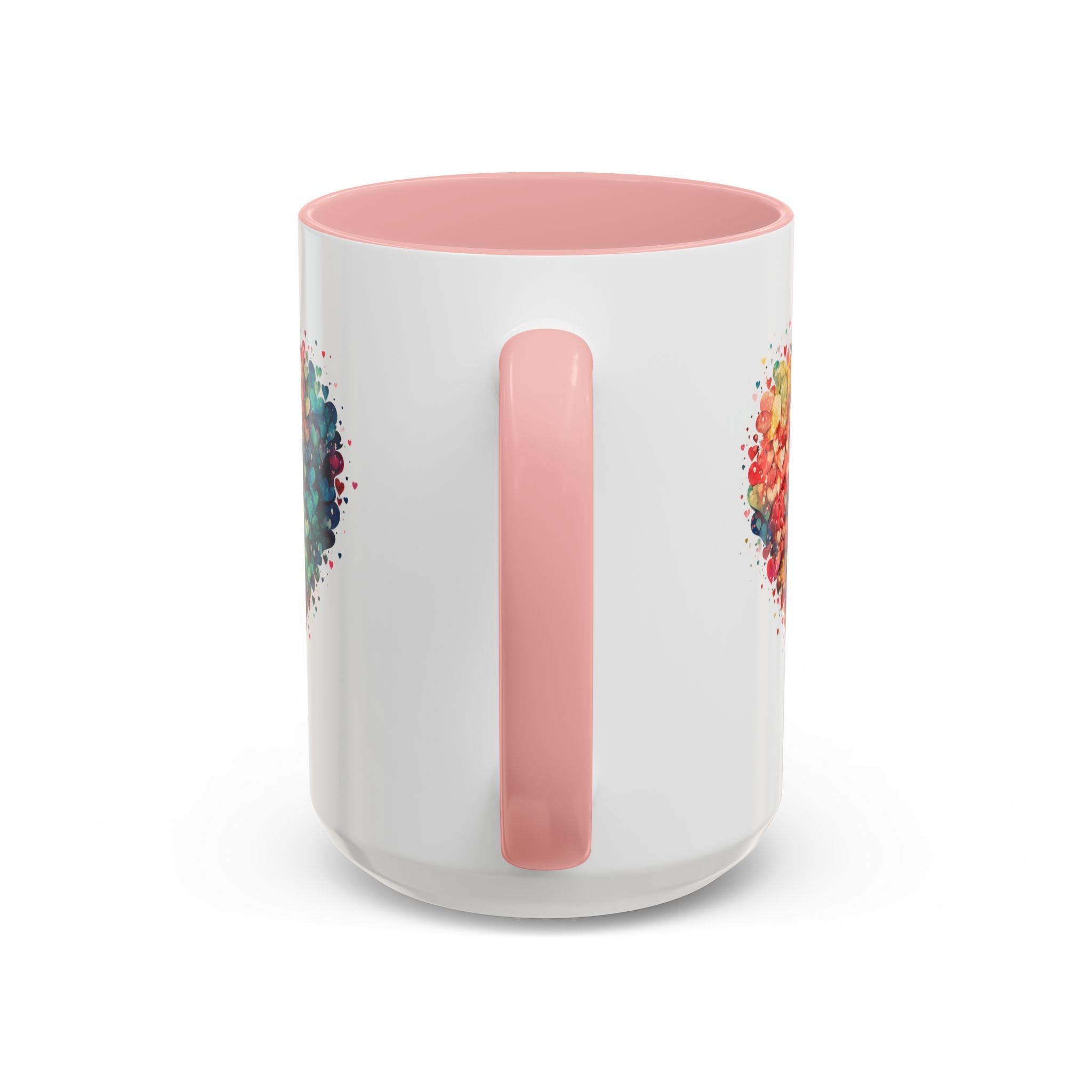 Watercolor Heart Coffee Mug, Heart Mug, Two-Tone Coffee Mugs, 11oz & 15oz Mug, Watercolor Heart Mug