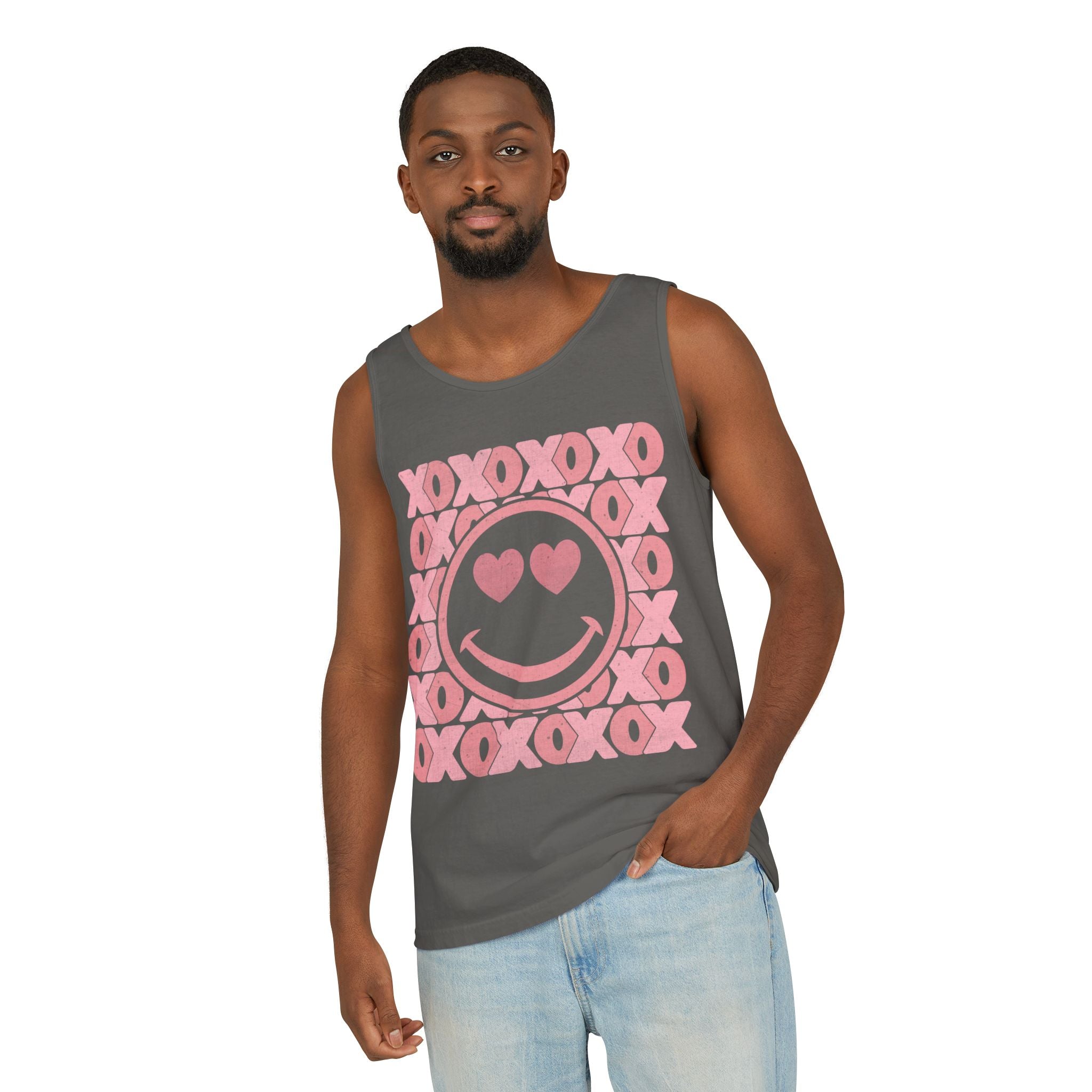 XOXO Smiley Face Tank Top, Valentine Heart Shirt, Love T-Shirt, XOXO Happy Smiley Face Tank Top, Valentines Day Gift, XOXO Heart Tee
