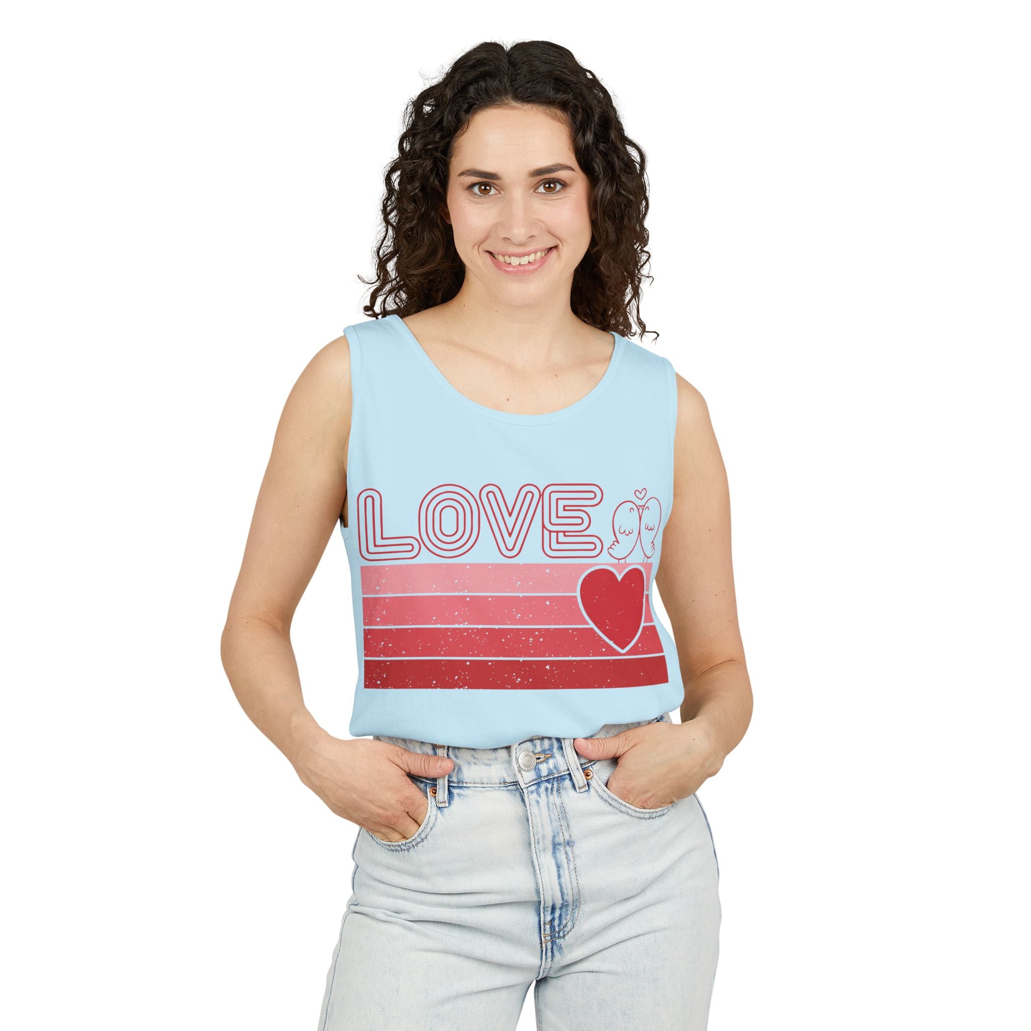 Retro Love Valentines Day Tank Top, Valentines Day Shirts For Woman, Heart Tank Top, Cute Valentine Shirt, Valentines Day Gift, Valentines Gift