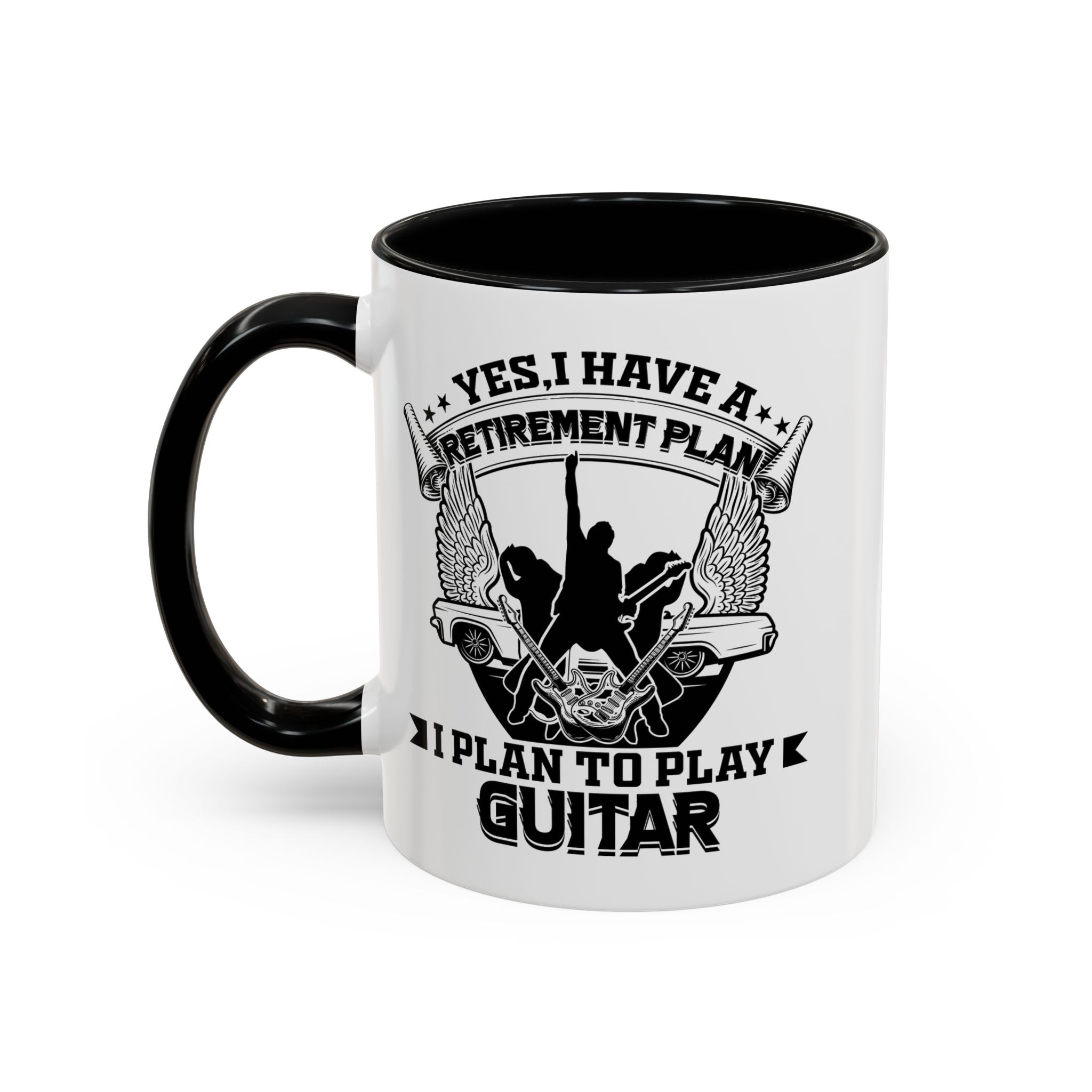 Yes I have a Retirement Plan I Plan to Play Guitar Coffee Mug, Funny Retirement Plan Mug for Guitar Lovers, Musician Gift, Guitar Player Mug