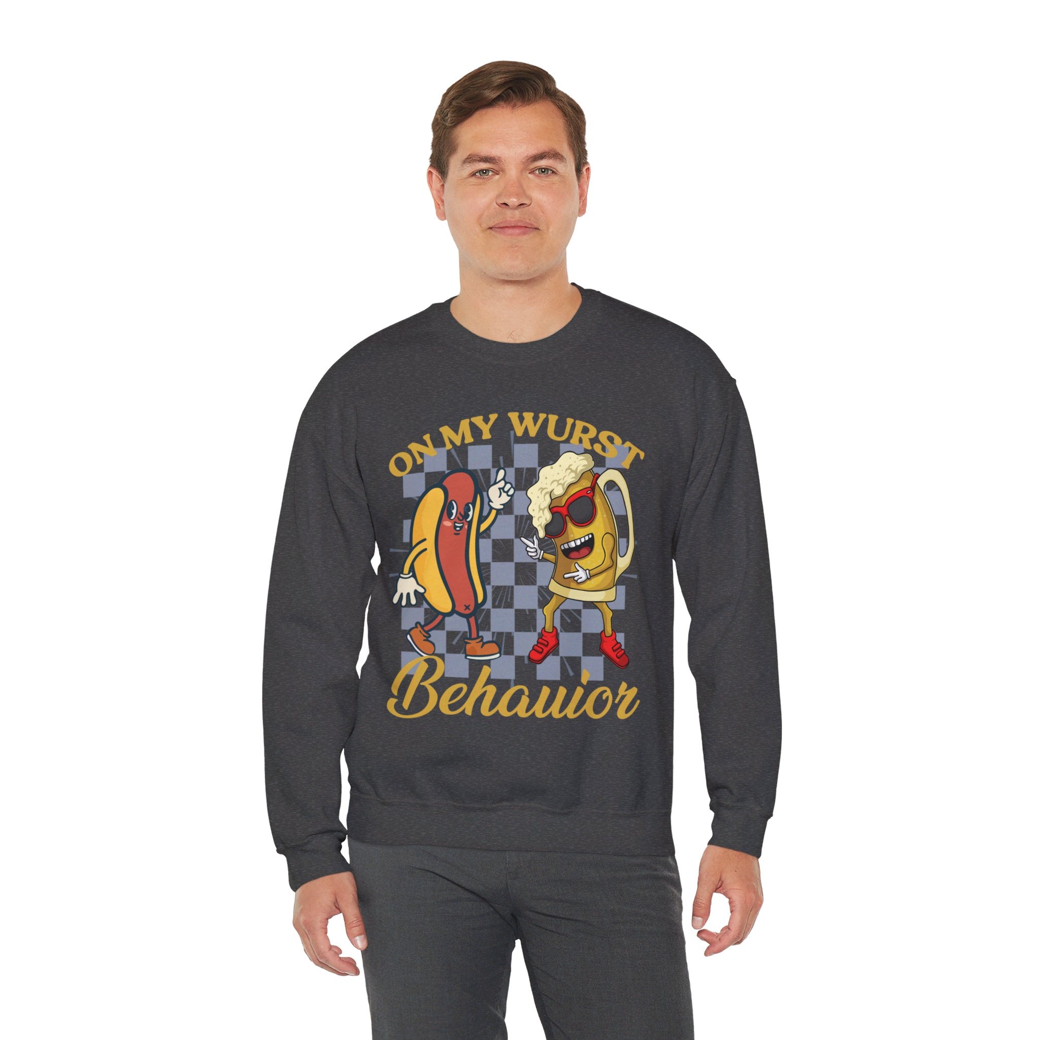 Funny Oktoberfest Sweatshirt, Wurst Behavior Schnitzel Faced Sweater, Group Drinking Shirts, Oktoberfest Shirts
