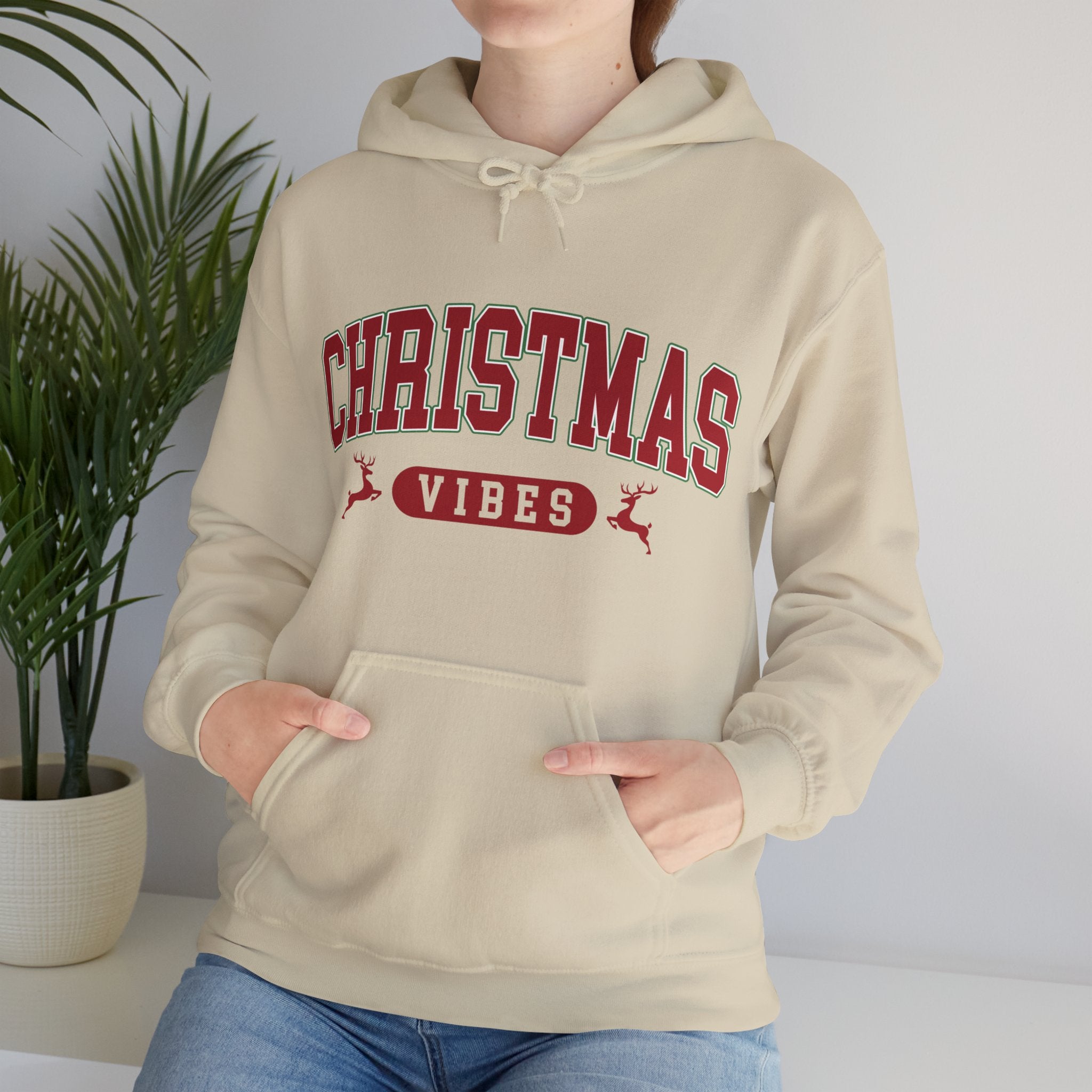 Retro Christmas Vibes Hoodie, Womens Christmas Hoodie, Holiday Sweater, Cute Christmas Hooded Sweatshirt, Christmas Gift, Winter Shirt