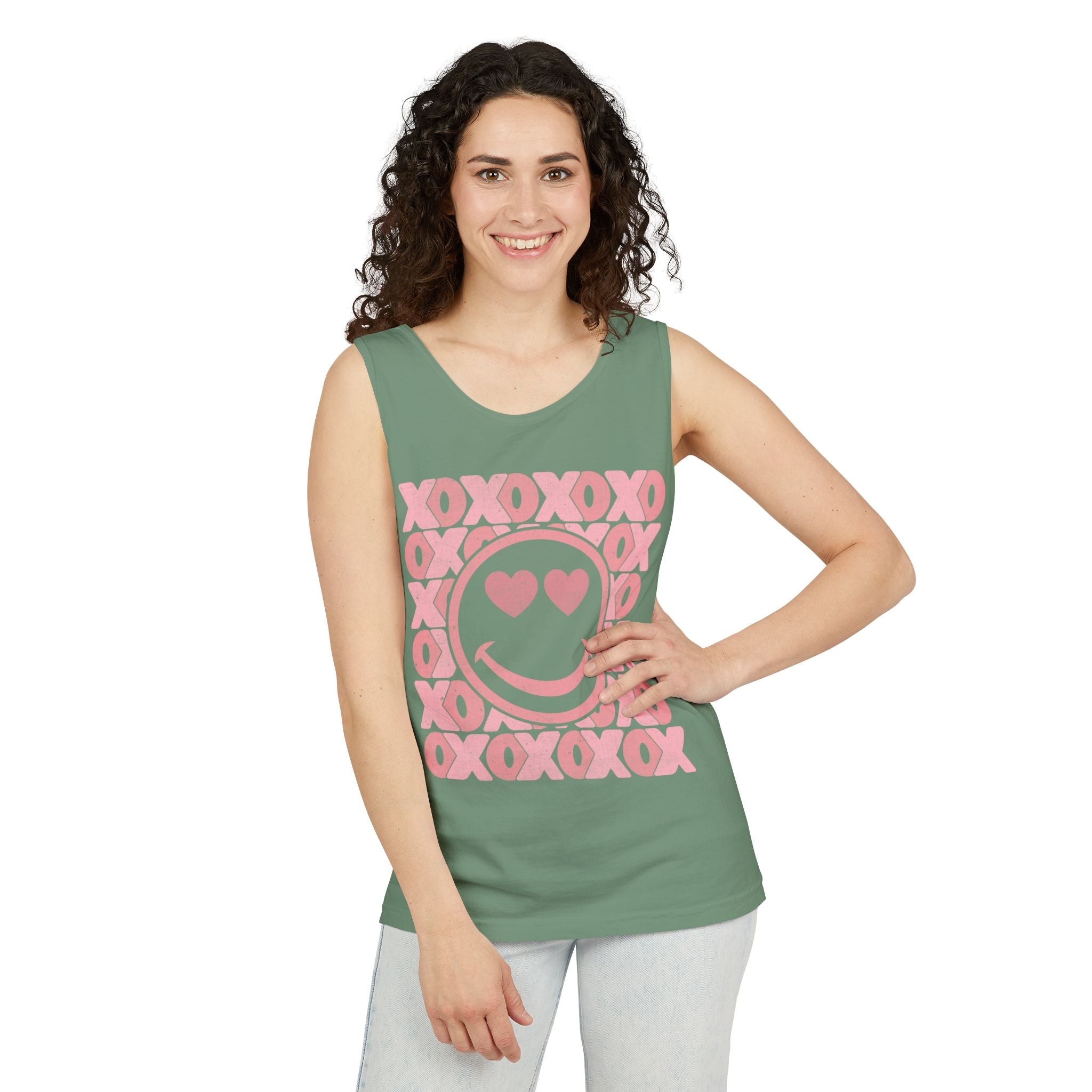 XOXO Smiley Face Tank Top, Valentine Heart Shirt, Love T-Shirt, XOXO Happy Smiley Face Tank Top, Valentines Day Gift, XOXO Heart Tee