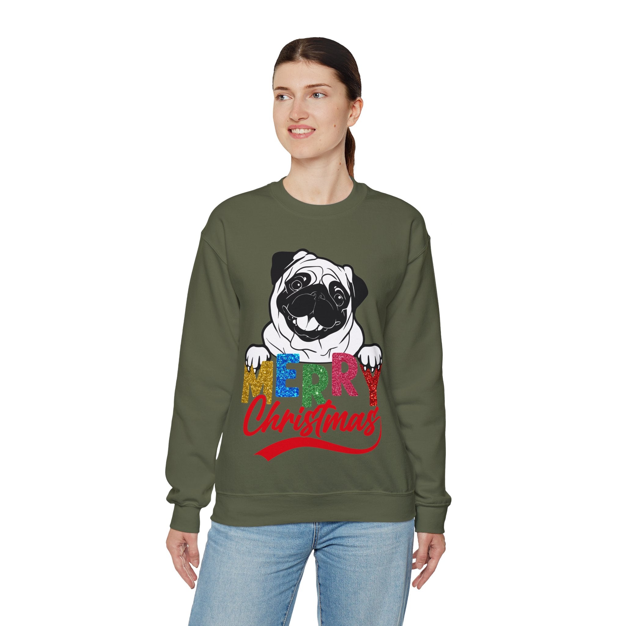 Christmas Pug Sweatshirt, Funny Pug Christmas Sweatshirt, Dog Lover Gift, Pug Mom Sweatshirt, Dog Mom Shirt