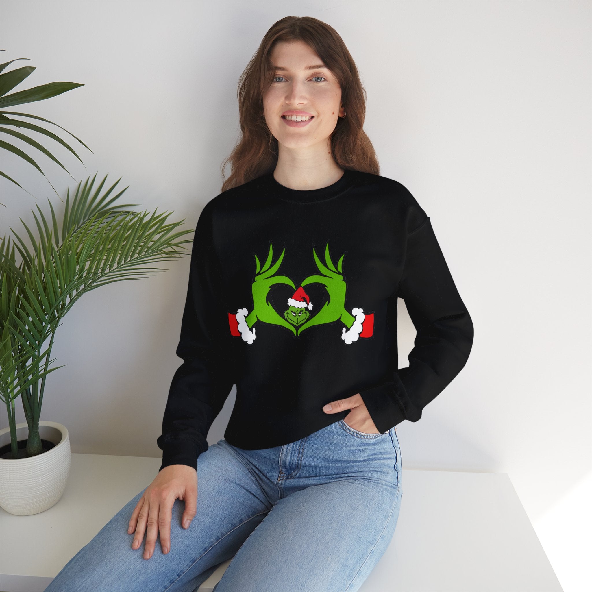 Christmas Heart Hands Graphic Sweatshirt, Christmas Sweatshirt, Xmas Clothing, Holiday Shirts, Christmas Gifts