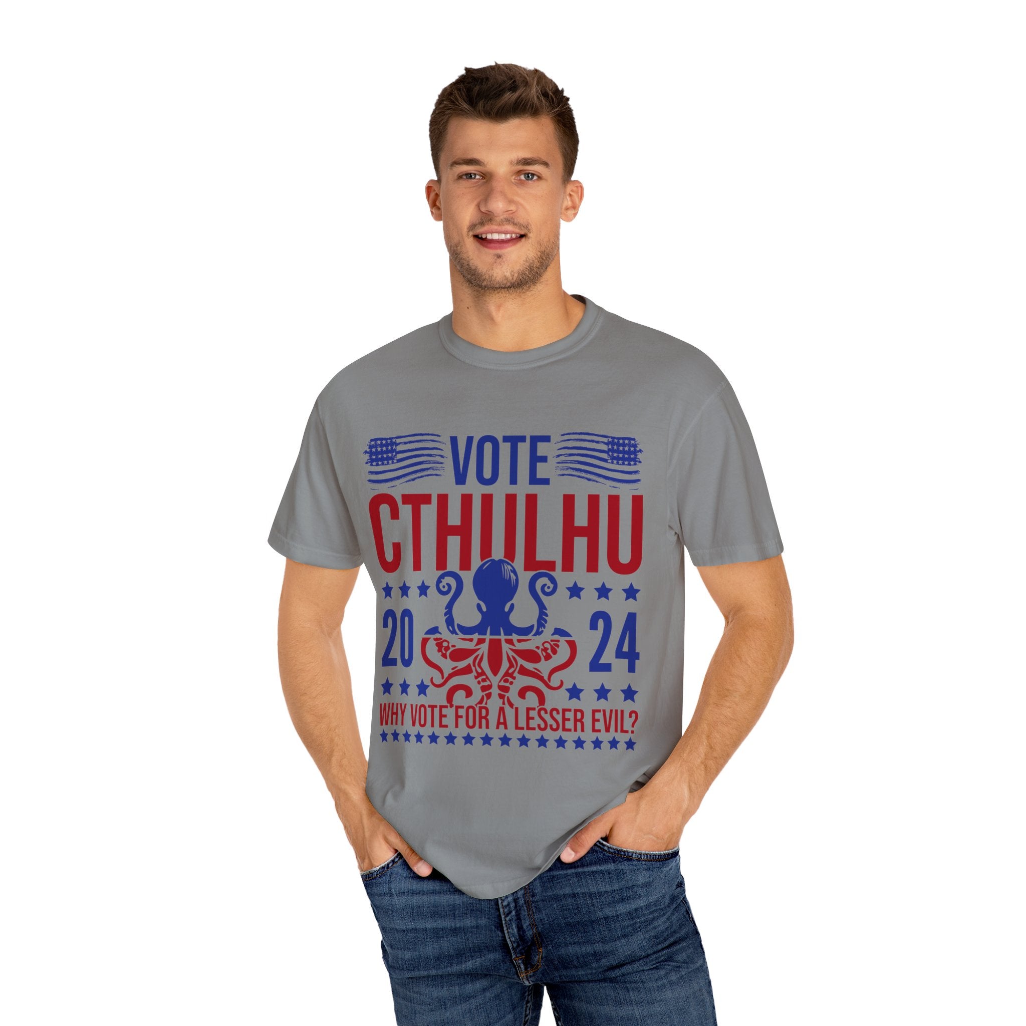 UNIDAZE Vote Cthulhu Shirt, Funny Political Satire Shirt, Funny 2024 Election Shirt, Greater Evil Shirt, Lovecraftian Gift, Horror Lovers Printify Cotton Crew neck cthulhu cthulhu gift cthulhu shirt DTG election funny 2024 election funny election shirt greater evil horror lover lovecraft lovecraftian gift Men's Clothing Oversized politcal satire T-shirts TikTok Unisex vote cthulhu shirt Women's Clothing