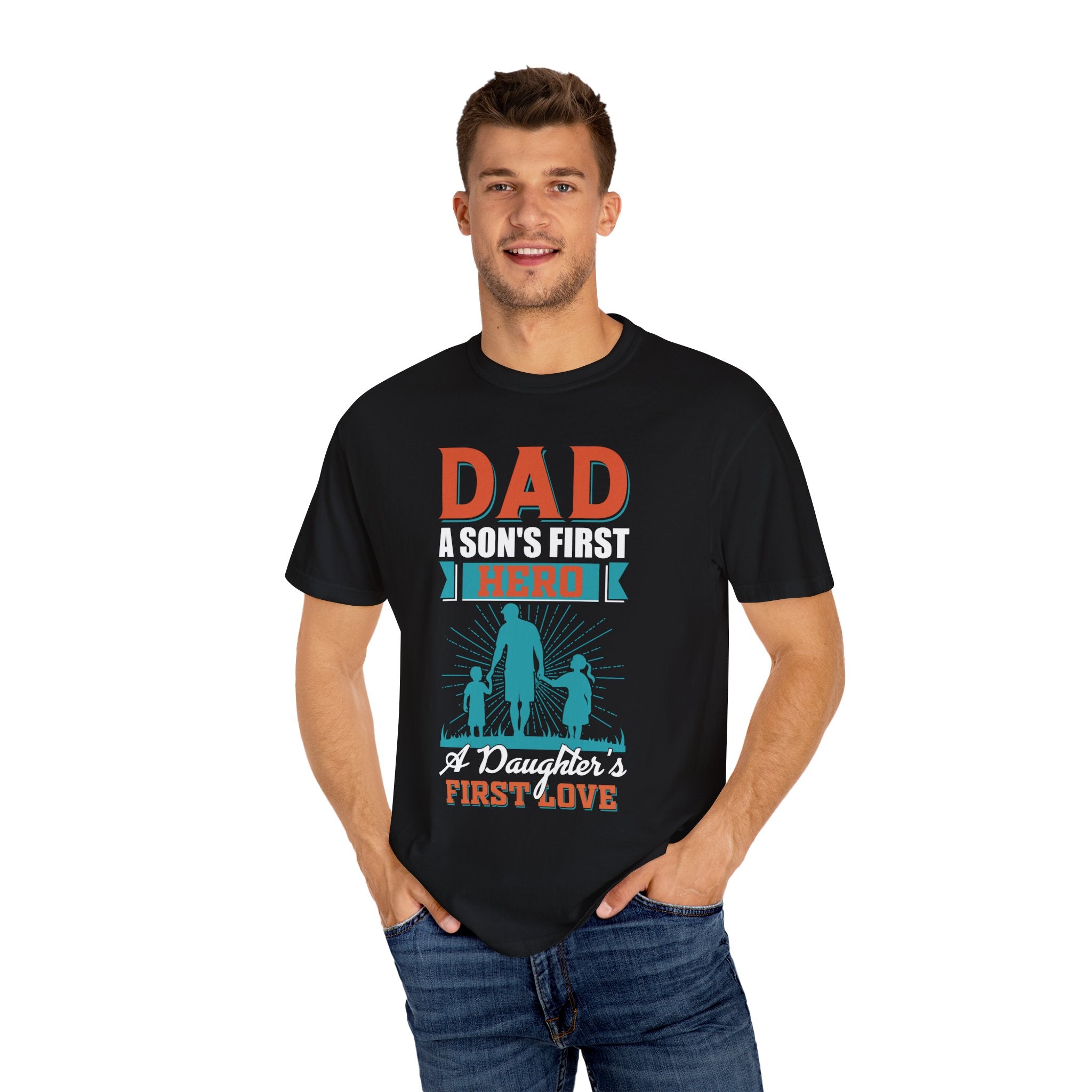 Dad Christmas Gift, shirt for dad, a son's first hero, a daughter's first love, gift for dad, dad t shirt, dad gift, dad of both shirt