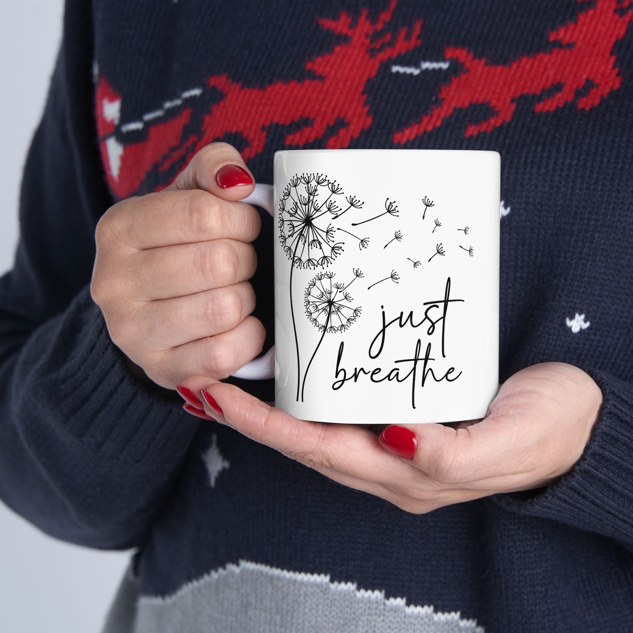 Just Breathe Mug, Inspirational Coffee Mug, Inhale Exhale, Gift For Friend, Keep Calm, Motivational, Gift For Friend, Friend Gift