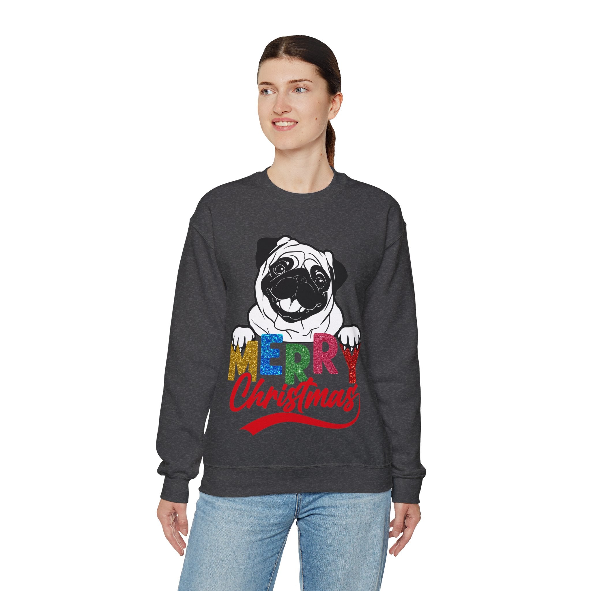 Christmas Pug Sweatshirt, Funny Pug Christmas Sweatshirt, Dog Lover Gift, Pug Mom Sweatshirt, Dog Mom Shirt