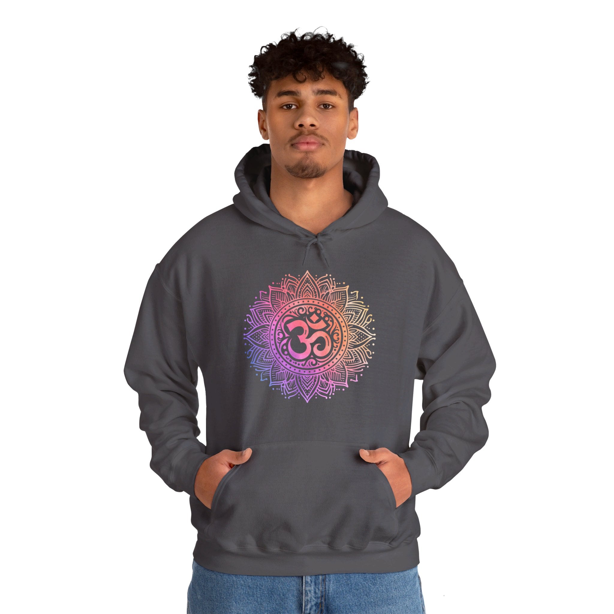 Sri Ohm Mandala Hoodie Om Yoga Meditation Spiritual Shirt Sacred Geometry Boho Unisex Hooded Flleece Sweatshirt