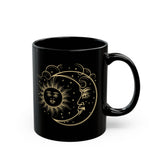 Sun and Moon Mug, Celestial Objects Coffee Mug, Vintage Astrological Gift for Astrologer, Zodiac, Horoscope, Moon Phases