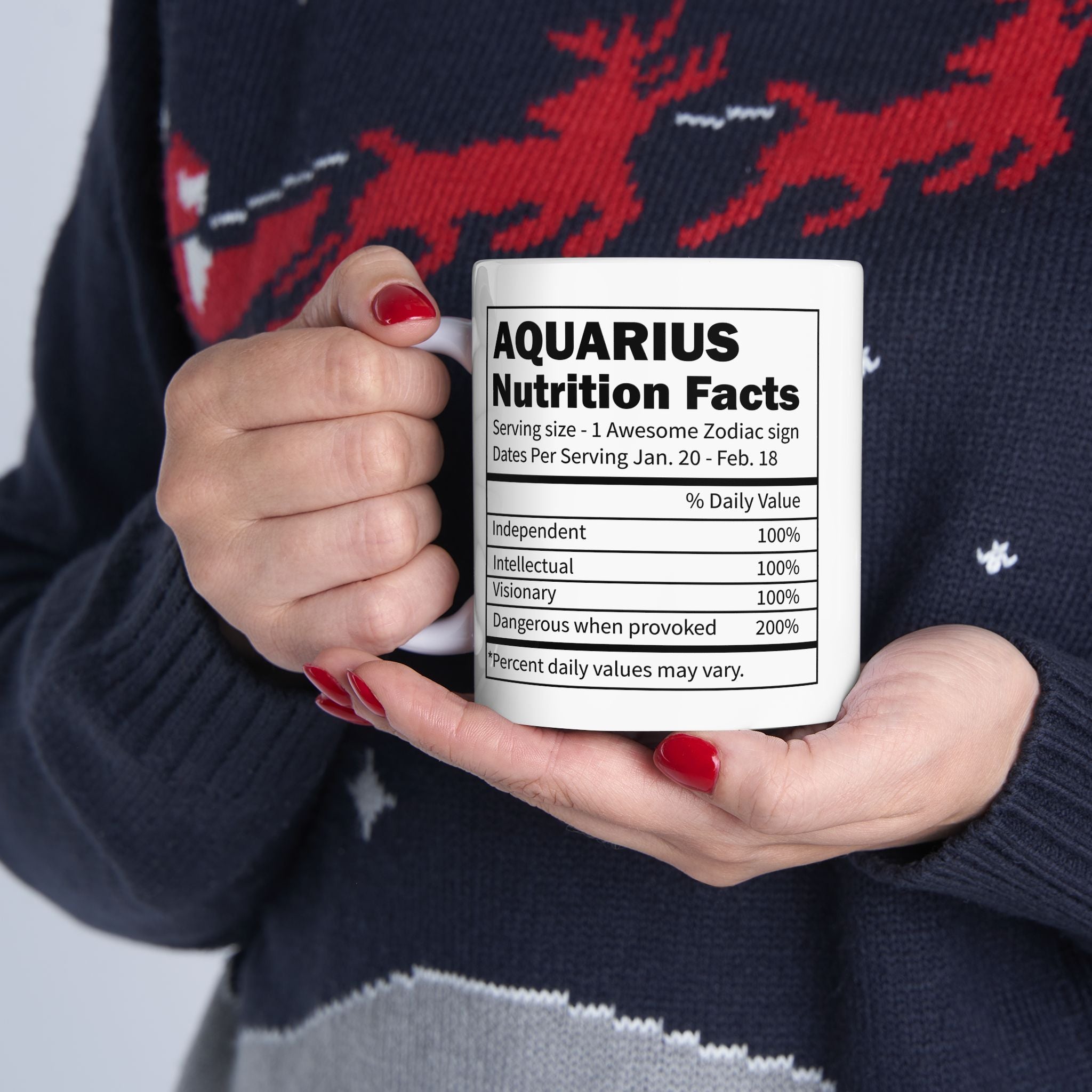 Aquarius Zodiac Mug, Aquarius Mug, Aquarius Birthday Gift, Aquarius Nutrition Facts, Horoscope Mugs, Astrology Gift