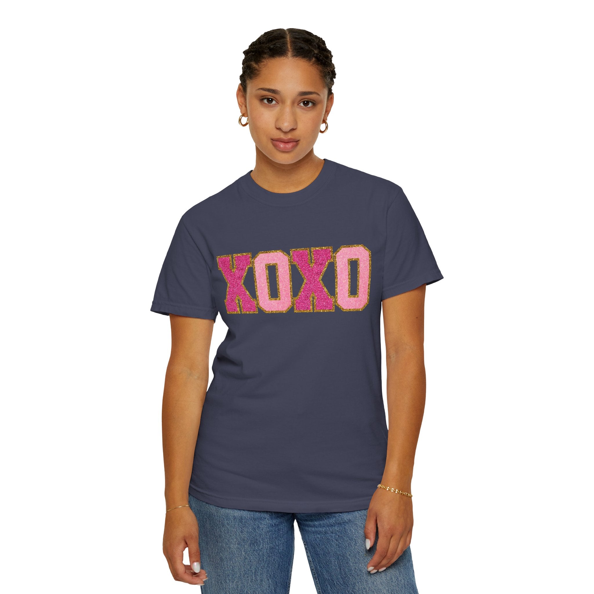 XOXO Valentine's Day Shirt, Faux Chenille Hugs and Kisses TShirt, Girlfriend Valentine Gift, Valentines Day Gift for Her, Love Wins Shirt