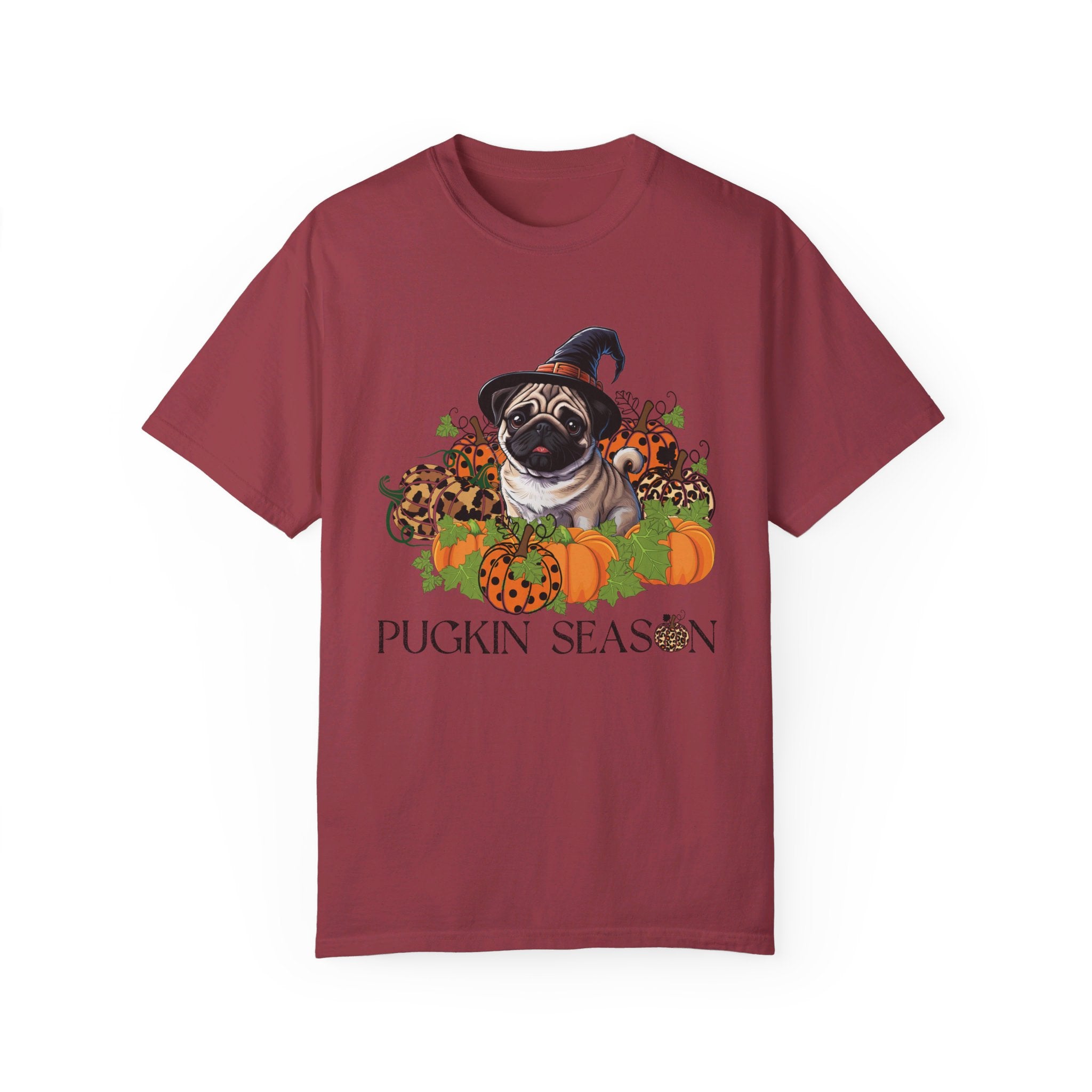 Fall Pug Shirt, Pugkin Season Shirt, Leopard Print Pumpkin T-shirt, Cute Dog Lover Graphic Tee, Halloween Party Gift Tshirt