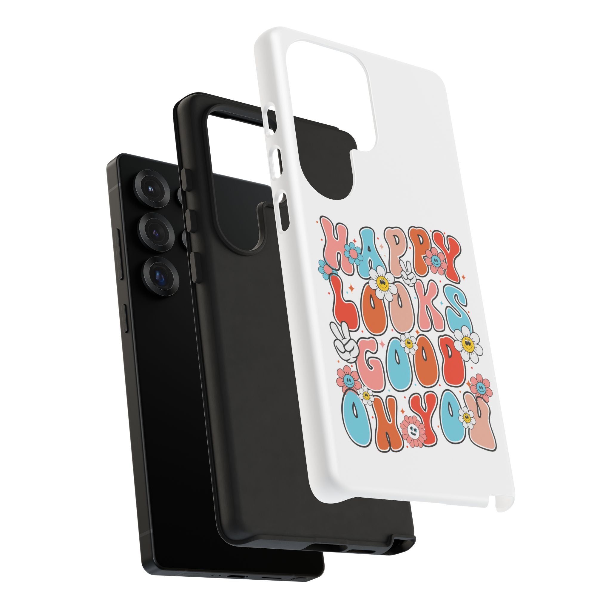 Happy Looks Good on You Phone Case, Mental Health Phone Case, Inspirational Phone Case, Therapist Gift, Depression Phone Case, iPhone, Google Pixel & Samsung Galaxy
