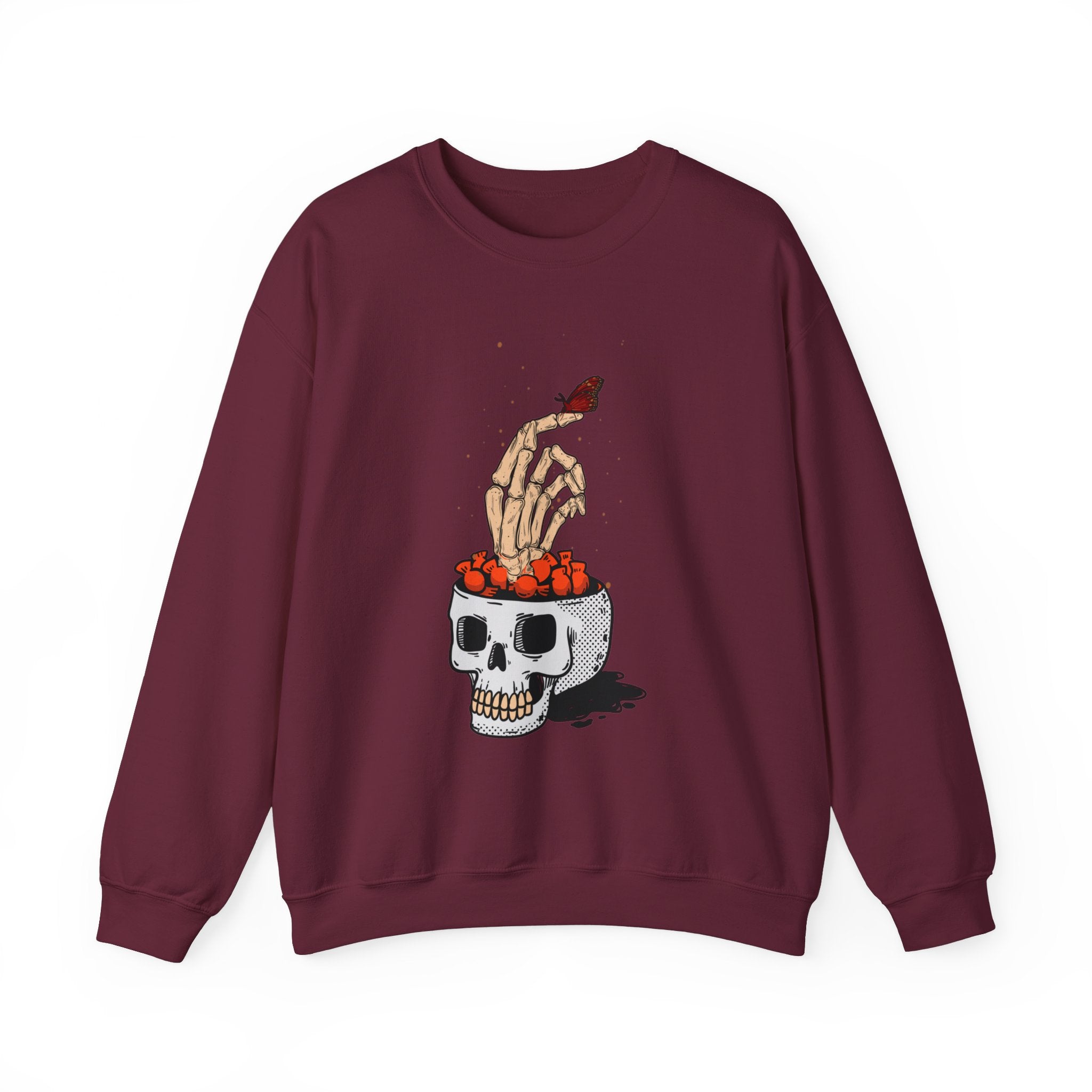 Skull skeleton hand halloween Sweatshirt, Skeleton Hand T-Shirt, Skeleton Shirt, Horror Gift, Skeleton Rock Tee, Rock and Roll Shirt