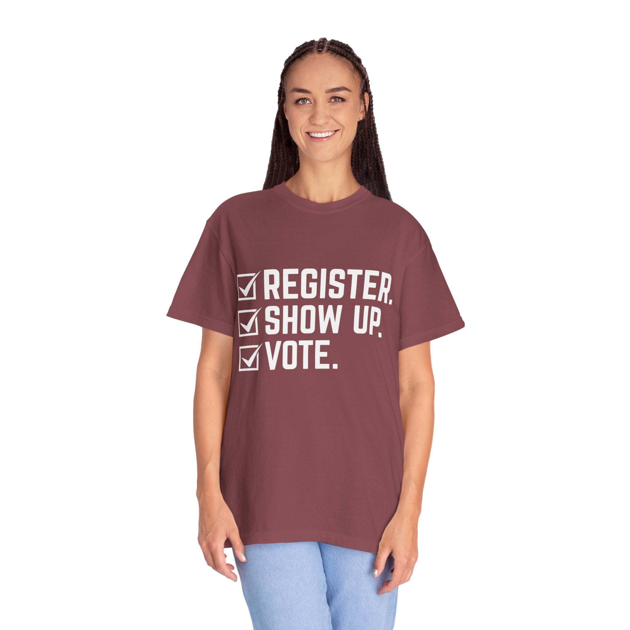 Register Show Up Vote Shirt, Election Day T-shirt, 2024 Election Shirt, Right to Vote Shirt, Political Tee, Voting Shirt, Republican Gift