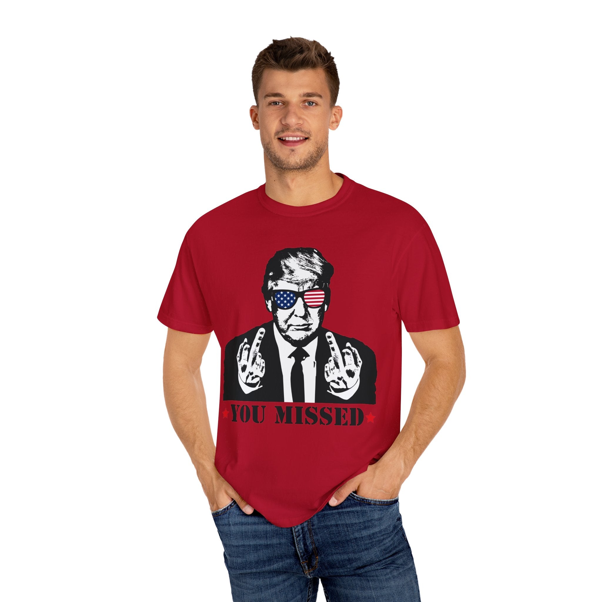 Trump Shirt, You Missed Trump Shirt, Assassination Attempt Trump T-Shirt, Middle Fingers Trump Tee, Presidential Election, Stand With Trump