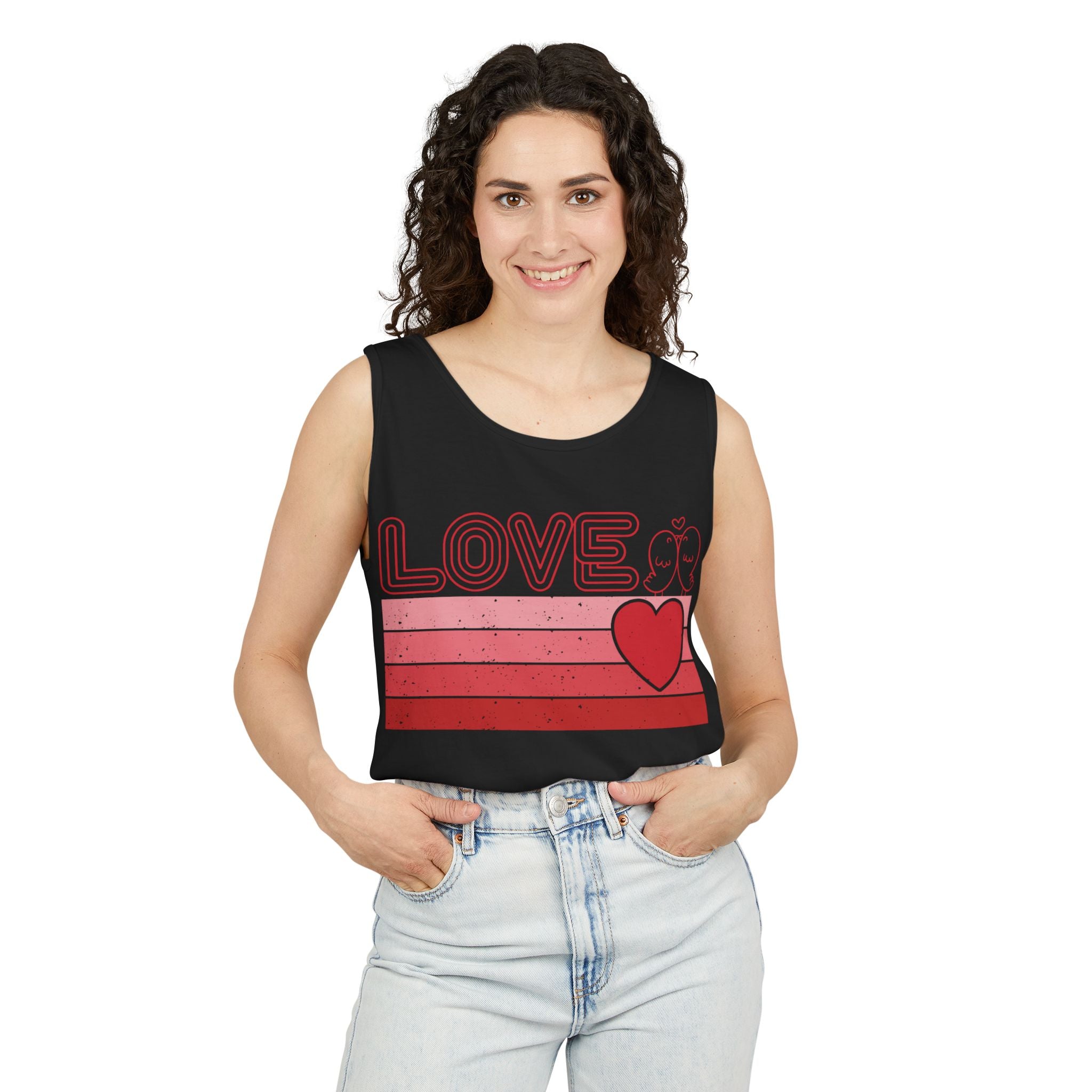 Retro Love Valentines Day Tank Top, Valentines Day Shirts For Woman, Heart Tank Top, Cute Valentine Shirt, Valentines Day Gift, Valentines Gift