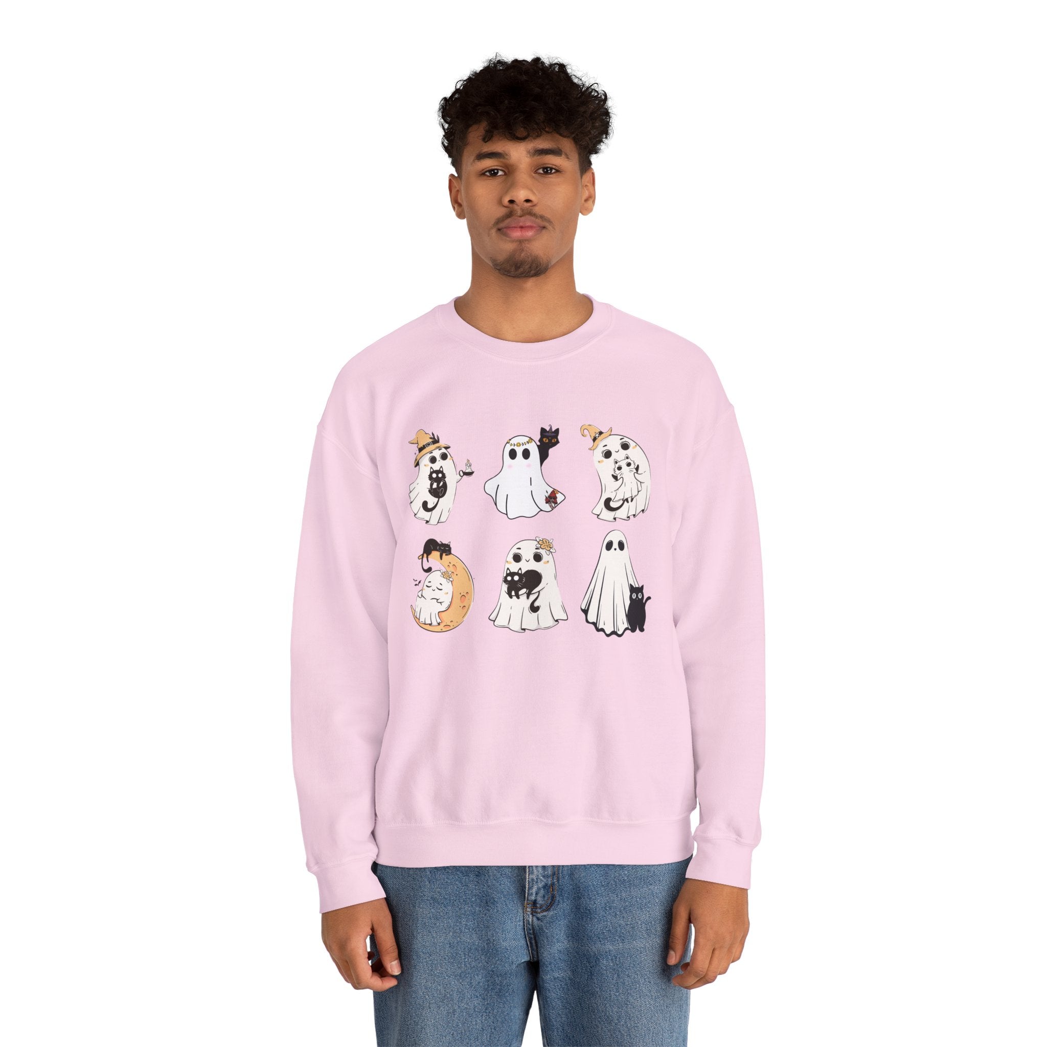 Ghost Cat Sweatshirt, Cat Halloween Shirt, Cat Ghost T-Shirt, Cat Lover Tshirt, Spooky Season Shirt, Halloween Sweater,Trendy Halloween Gift