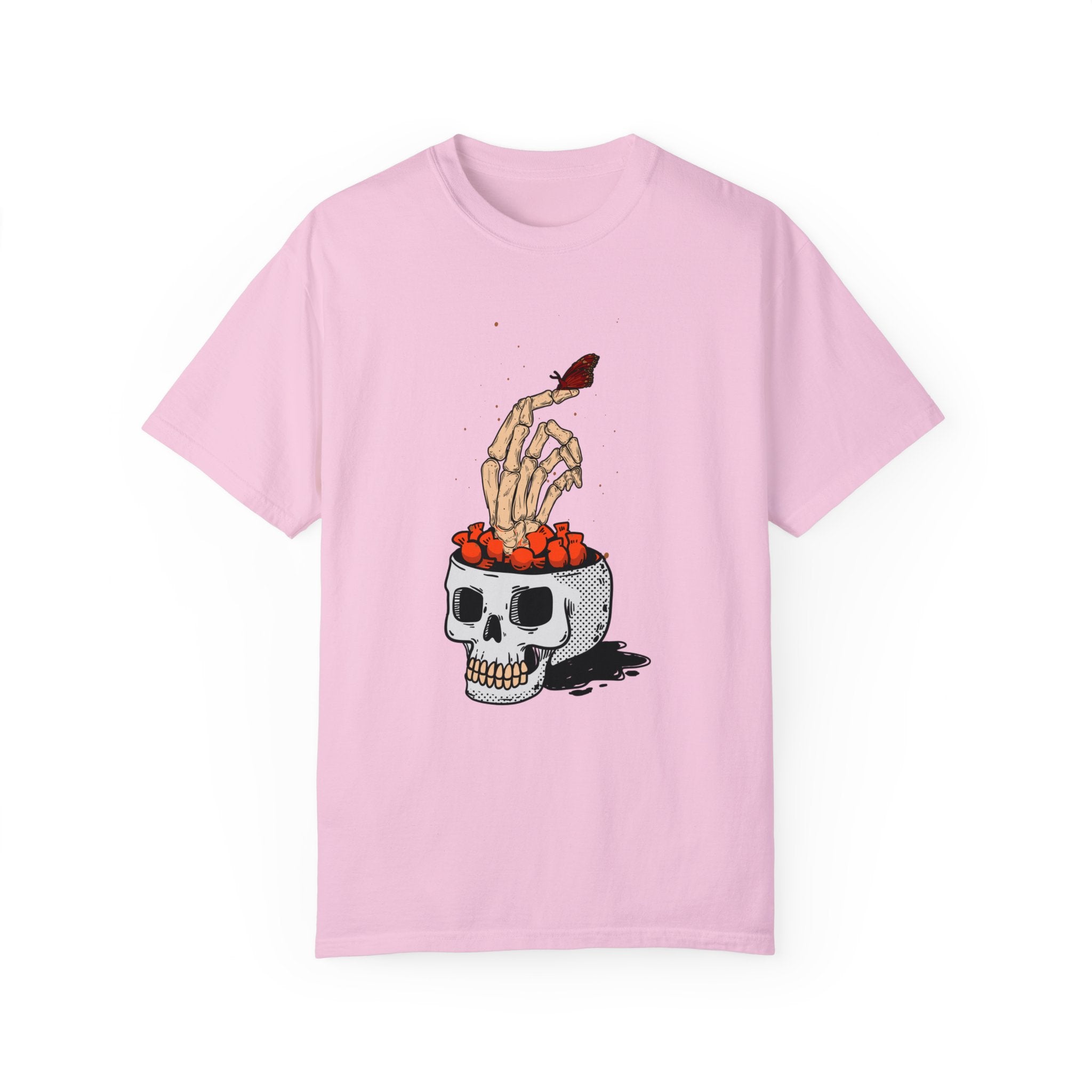 Skull skeleton hand halloween T-Shirt, Skeleton Hand T-Shirt, Skeleton Shirt, Horror Gift, Skeleton Rock Tee, Rock and Roll Shirt, Comfort Colors Shirt