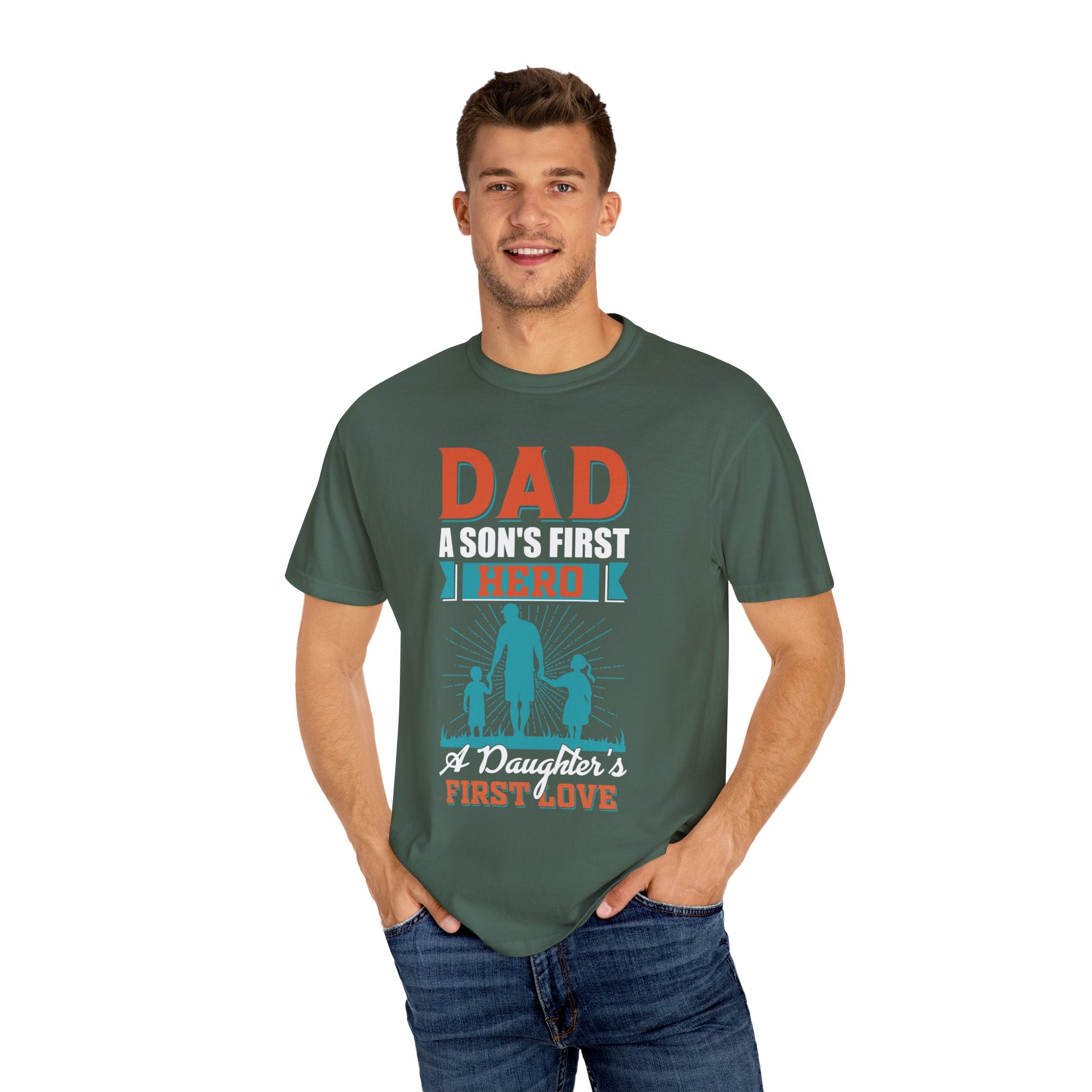Dad Christmas Gift, shirt for dad, a son's first hero, a daughter's first love, gift for dad, dad t shirt, dad gift, dad of both shirt