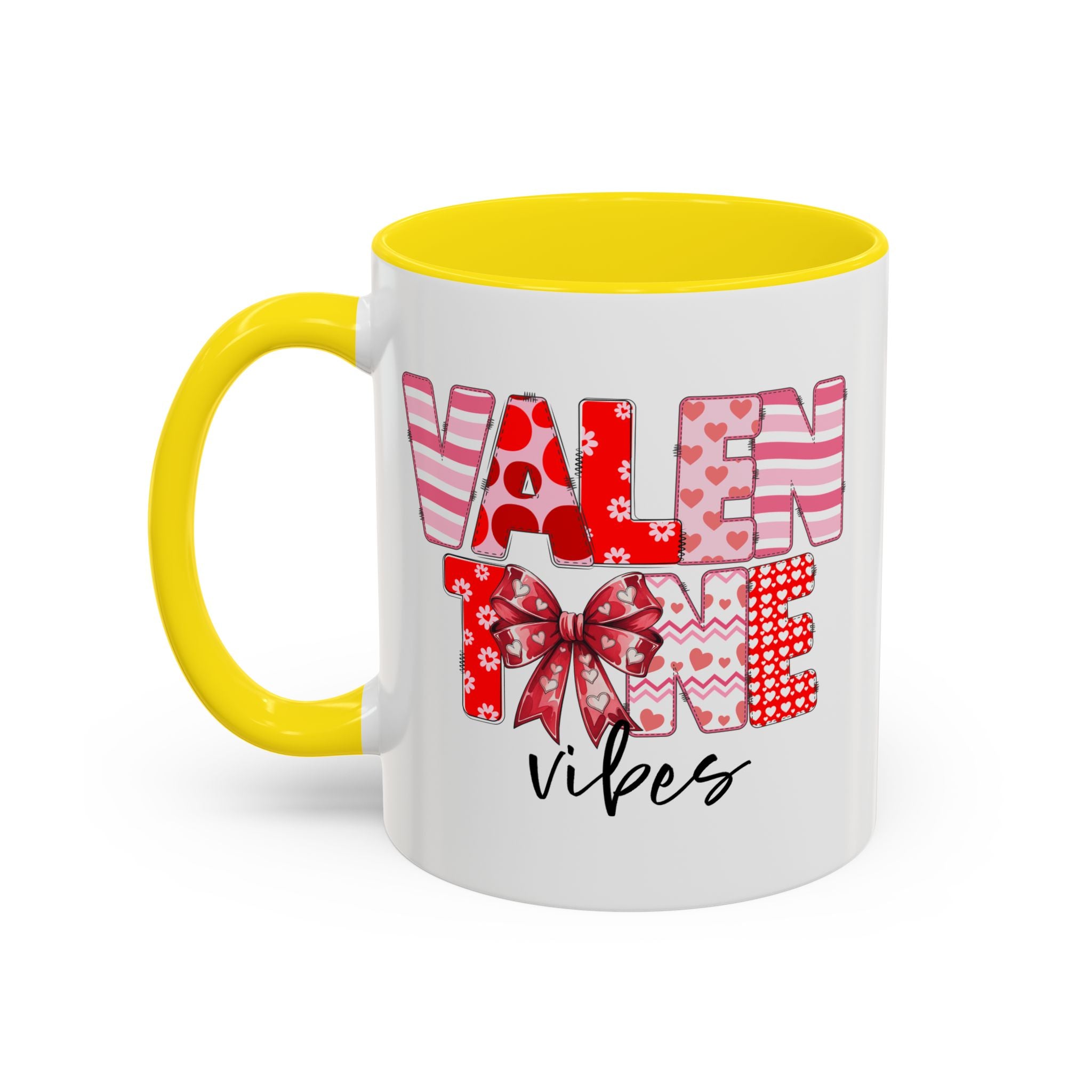 Valentine Vibes Coffee Mug, Coquette Valentine Vibes Mug, Brushstroke Valentine Coffee Cup, Gift For Her