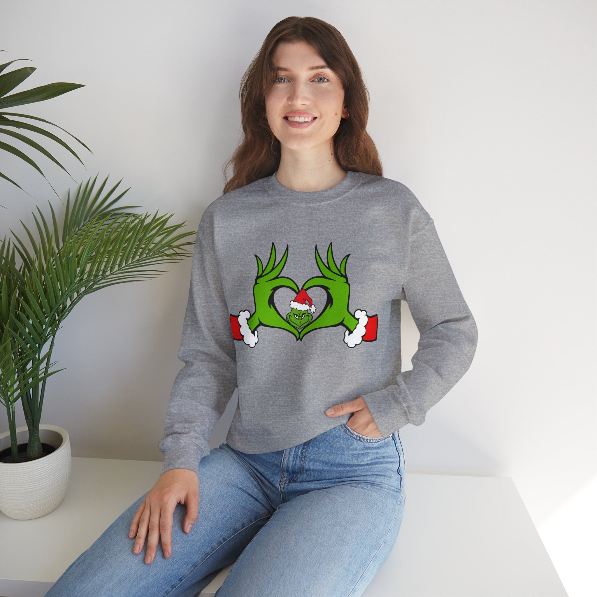 Christmas Heart Hands Graphic Sweatshirt, Christmas Sweatshirt, Xmas Clothing, Holiday Shirts, Christmas Gifts