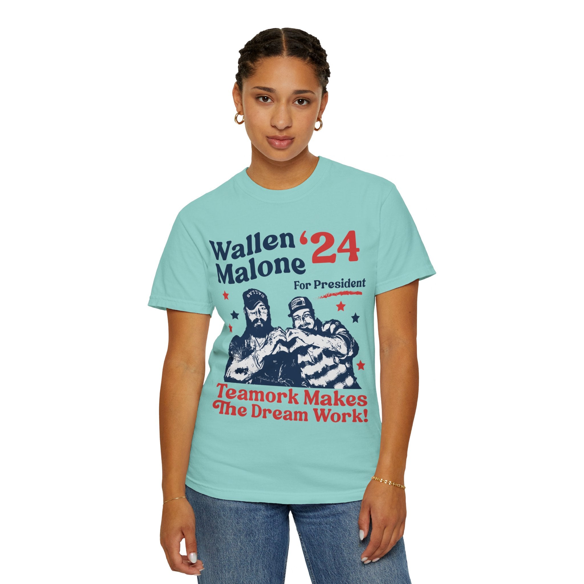 Wallen Malone 2024 For President, Funny '24 Election Graphic Tee, Vintage Inspired Humor Concert Music T-Shirt, Had Some Help