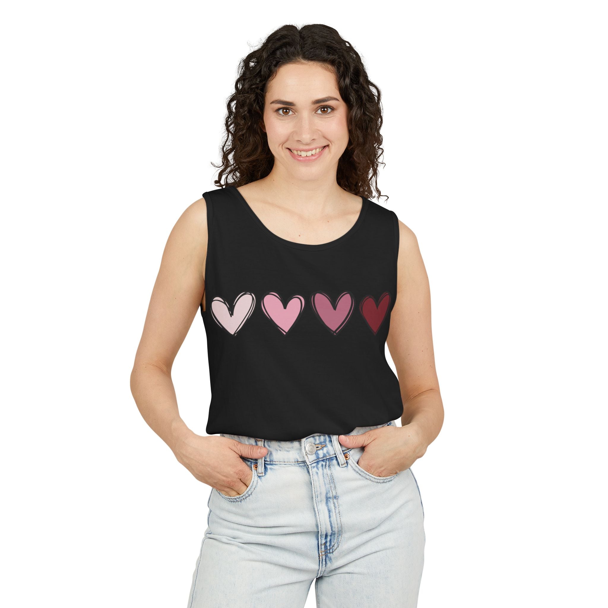 Valentine Double Heart Tank Top, Cute Valentine Shirt, Valentine Tank Top, Vintage Valentine Shirt, Love Heart Tee