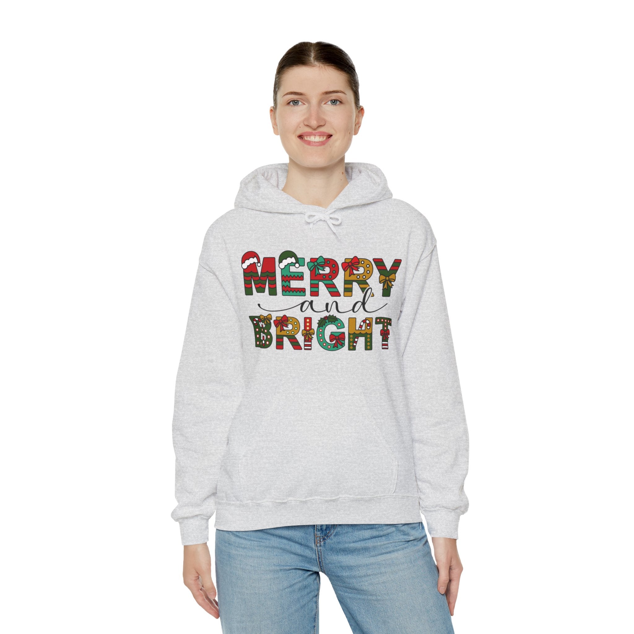 Merry And Bright Hoodie, Christmas Hoodie, Christmas Women Hoodie, Christmas Family Hoodie, Christmas Shirt, Christmas Matching Hoodie