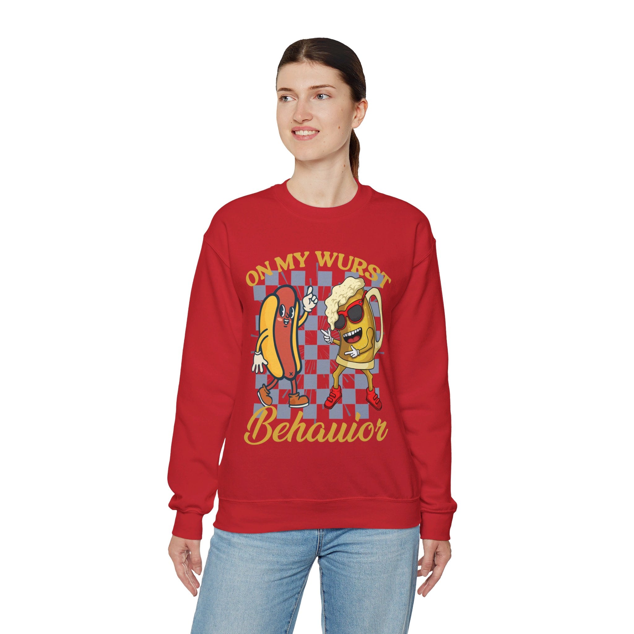 Funny Oktoberfest Sweatshirt, Wurst Behavior Schnitzel Faced Sweater, Group Drinking Shirts, Oktoberfest Shirts
