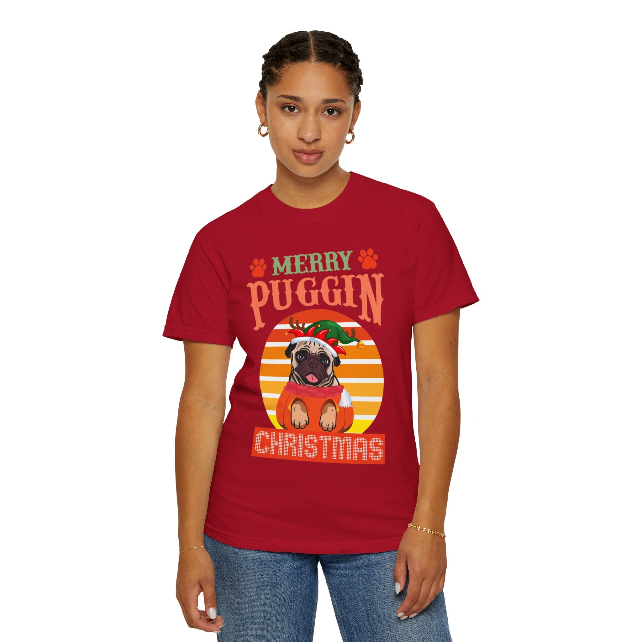 Merry Puggin Christmas Tshirt, Holiday Santa Pug Shirt, Santa Pug Shirt, Christmas Pug Shirt, Pug In Santa Hat