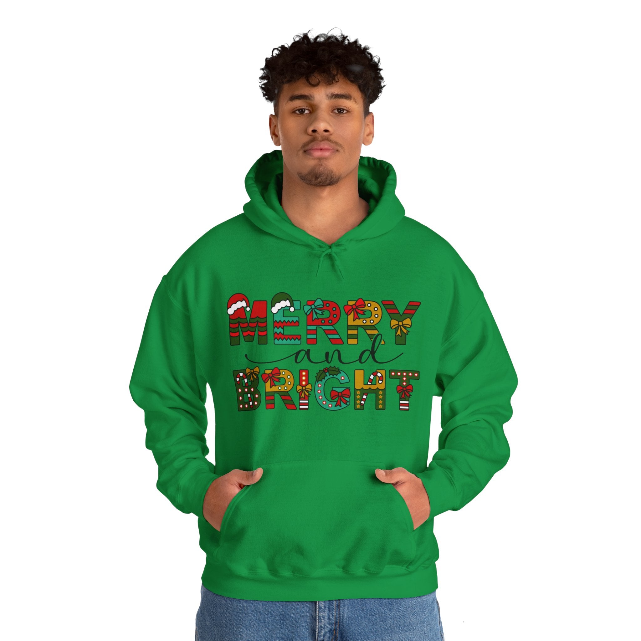 Merry And Bright Hoodie, Christmas Hoodie, Christmas Women Hoodie, Christmas Family Hoodie, Christmas Shirt, Christmas Matching Hoodie