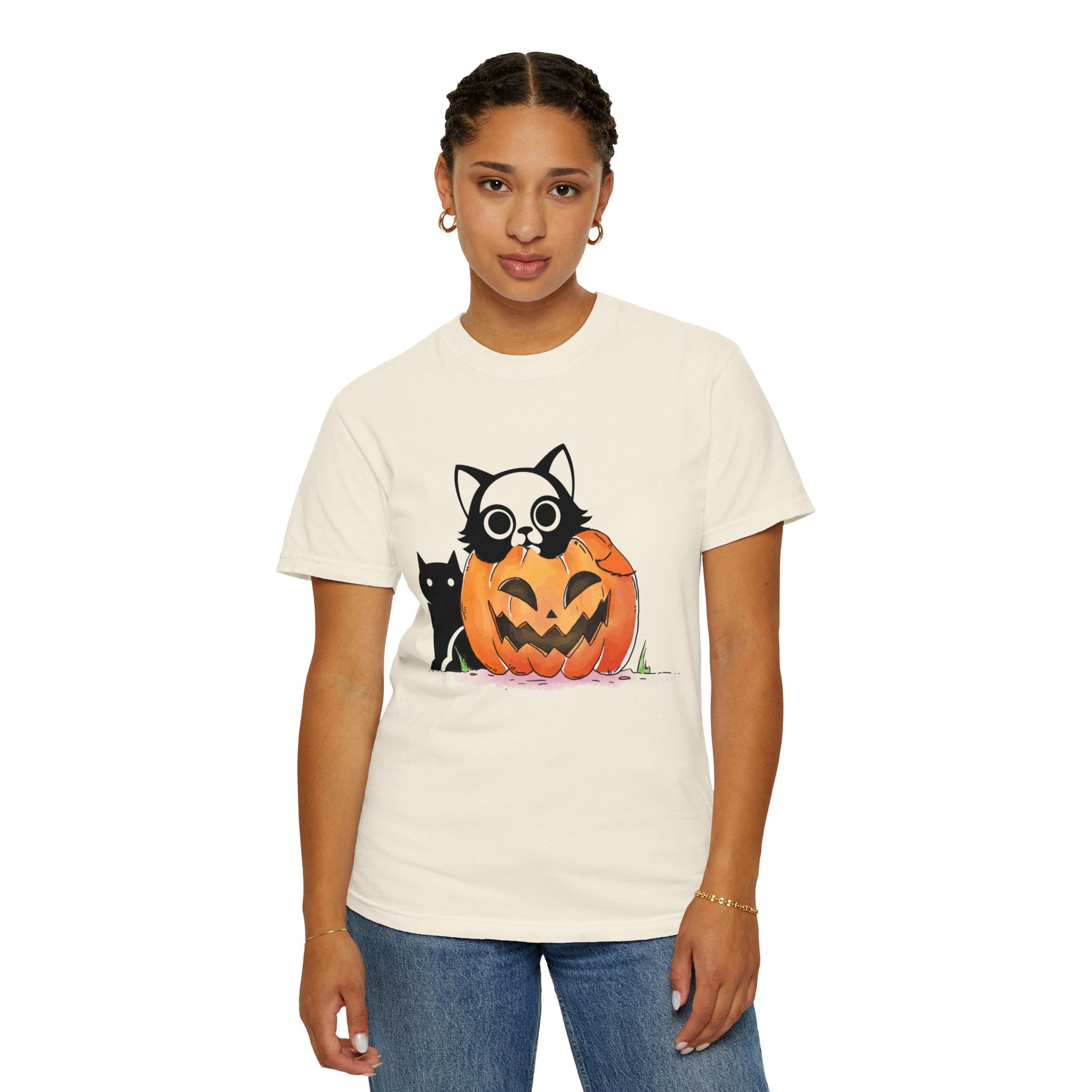 Vintage 90s Cat Halloween Shirt, Retro Halloween Shirt, Spooky Season Tee, Pumpkin Shirt, Halloween Shirt, Vintage Halloween Shirt